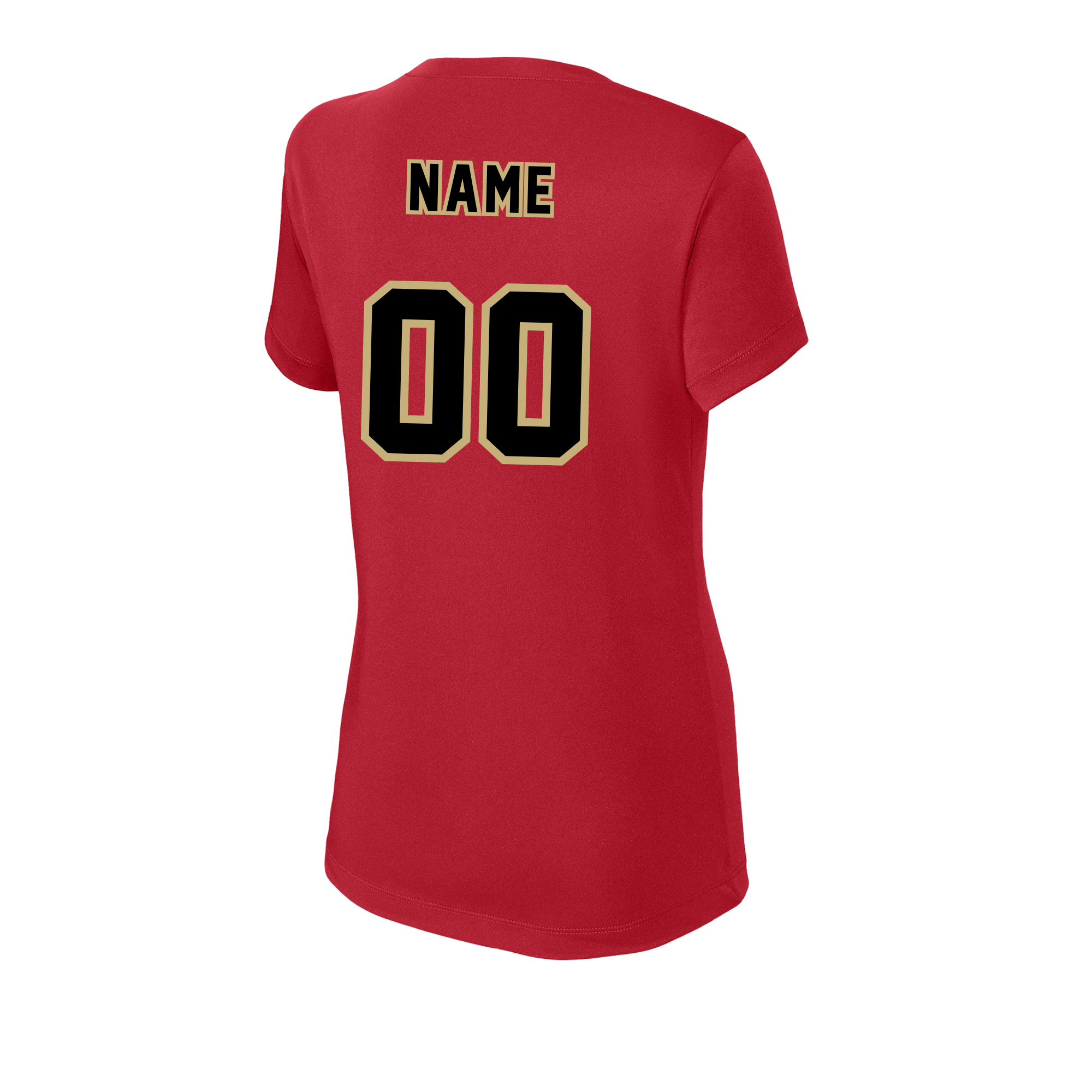 pinellas-reckless-baseball-red-womens-performance-v-neck-t-shirt-personalized-back.png