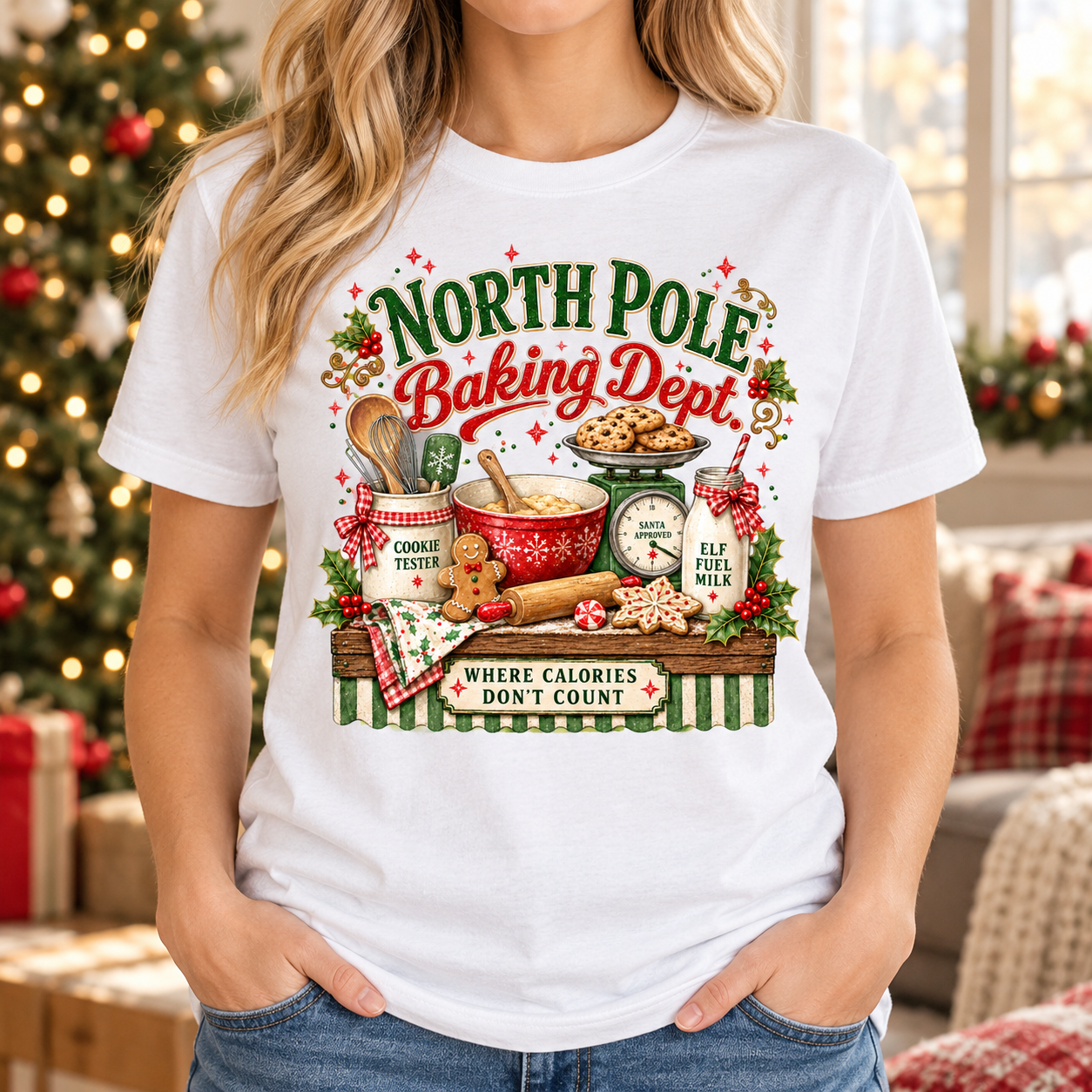 North Pole Baking Department Holiday Tee