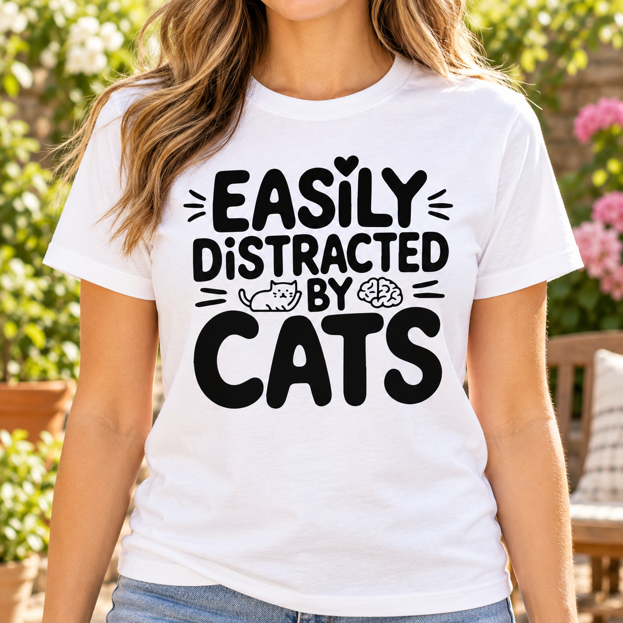 Easily Distracted by Cats Graphic Tee