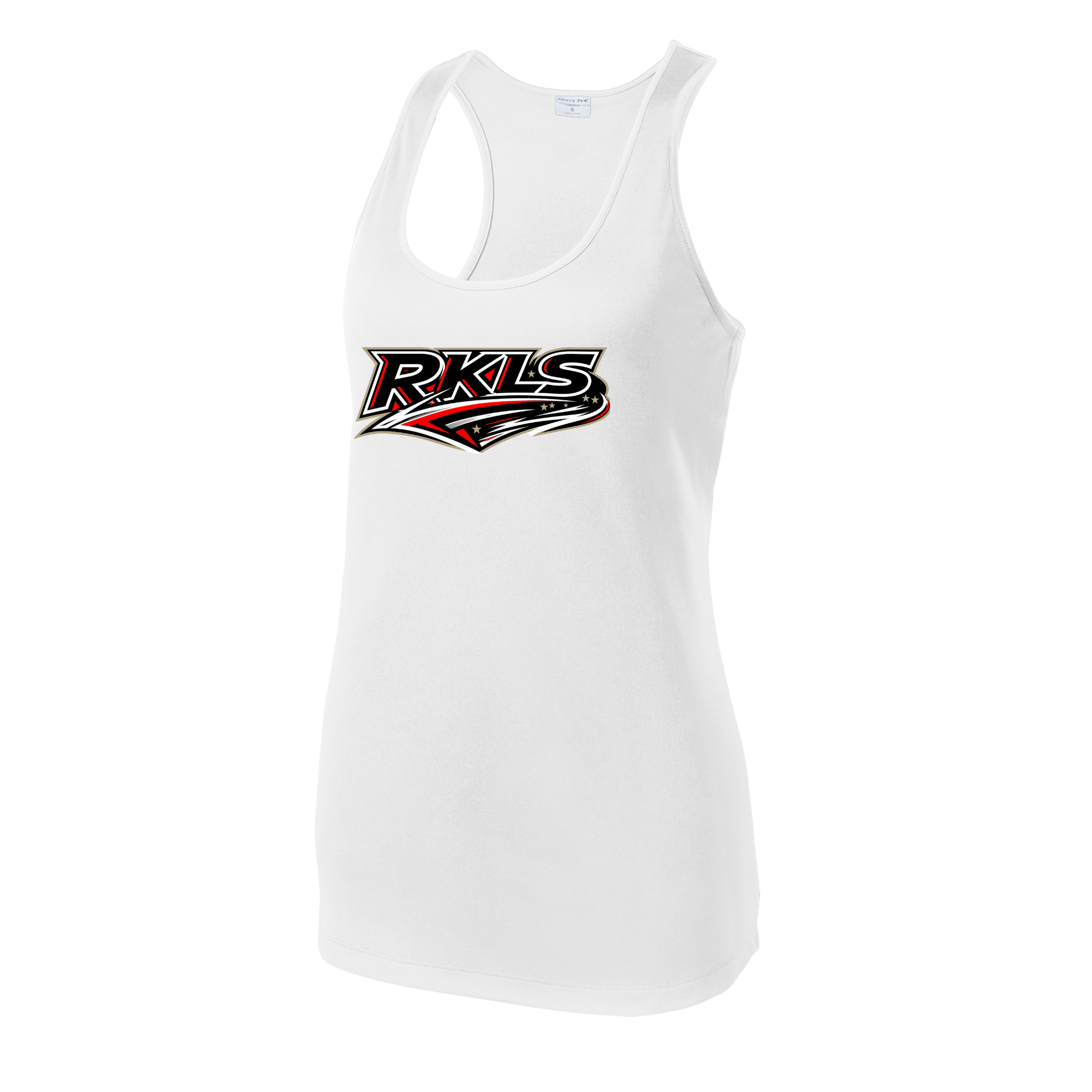 pinellas-reckless-baseball-white-womens-performance-racerback-tank-front-logo.png