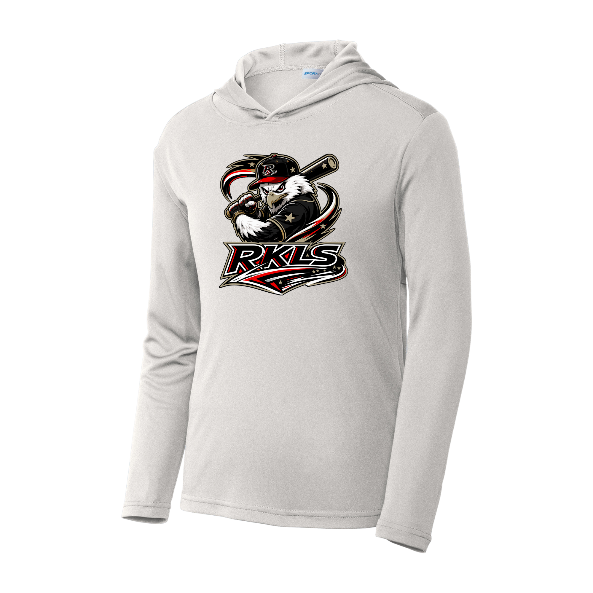pinellas-reckless-baseball-silver-youth-performance-hooded-pullover-front-logo.png
