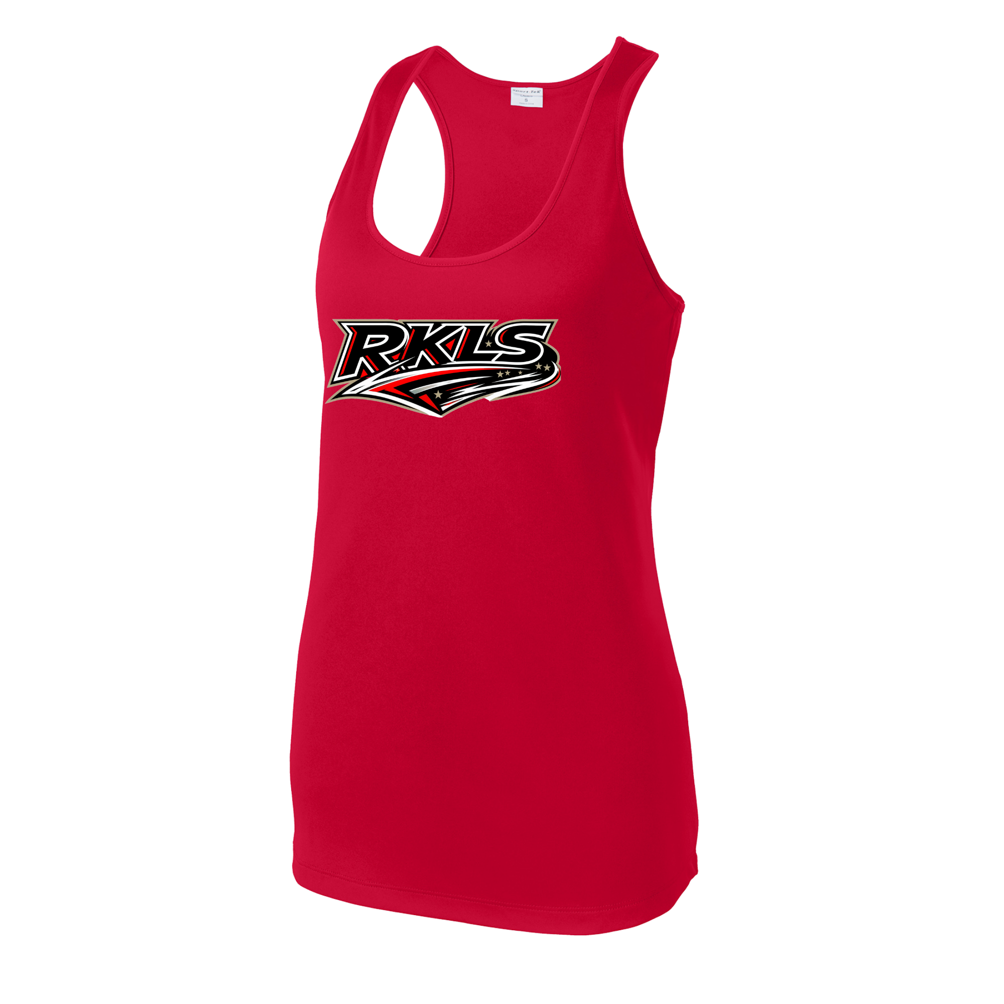 pinellas-reckless-baseball-red-womens-performance-racerback-tank-front-logo.png