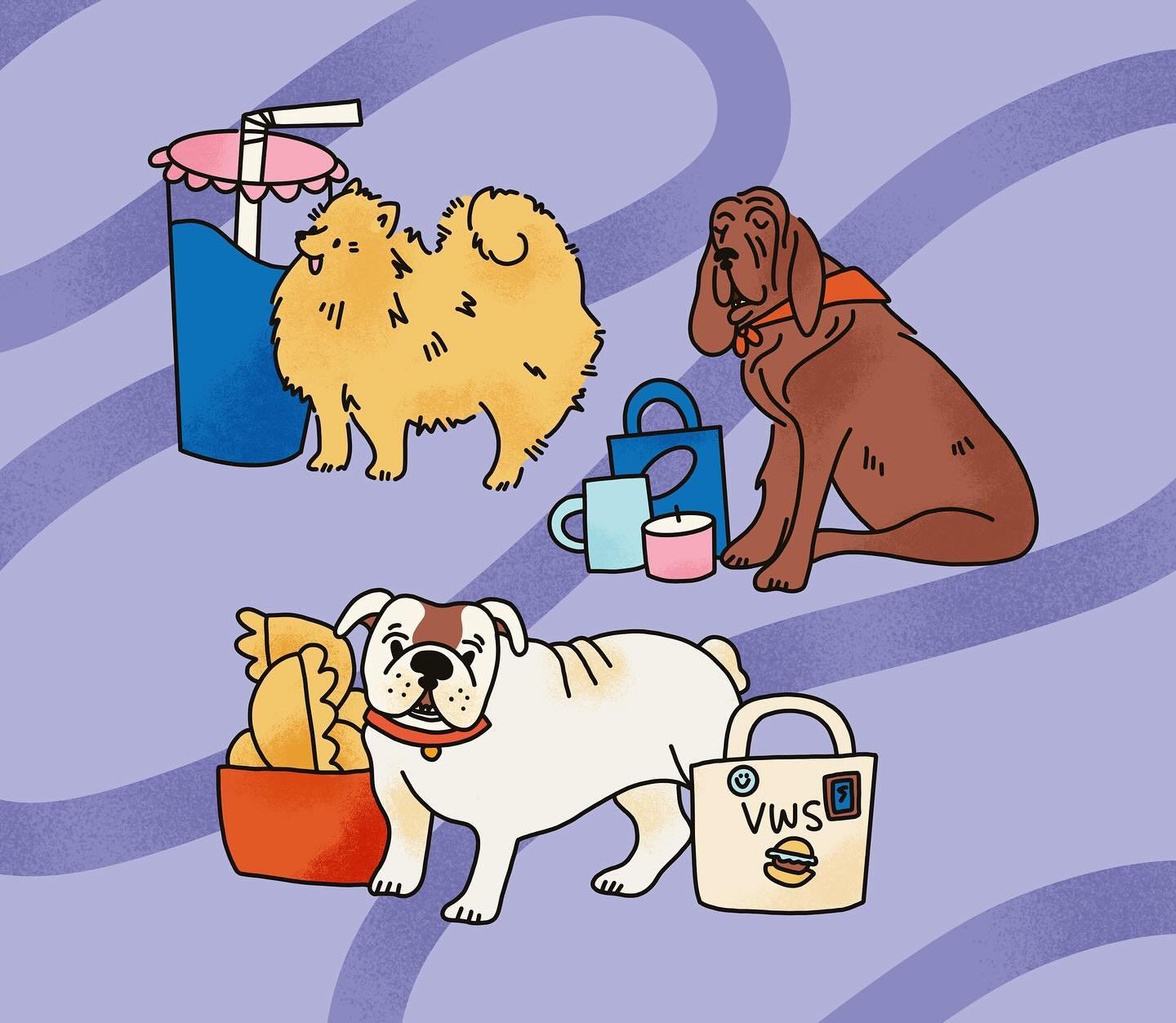 Love drawing dogs and snacks for @veganswhosnack 🐕 🐩 May is coming up fast so make sure May 31 is in your calendar! Ottawa&rsquo;s! Best! Food! Festival! And! It&rsquo;s! Dog! Friendly! #dogsofinstagram #digitalart #procreate #bulldog #veganswhosna