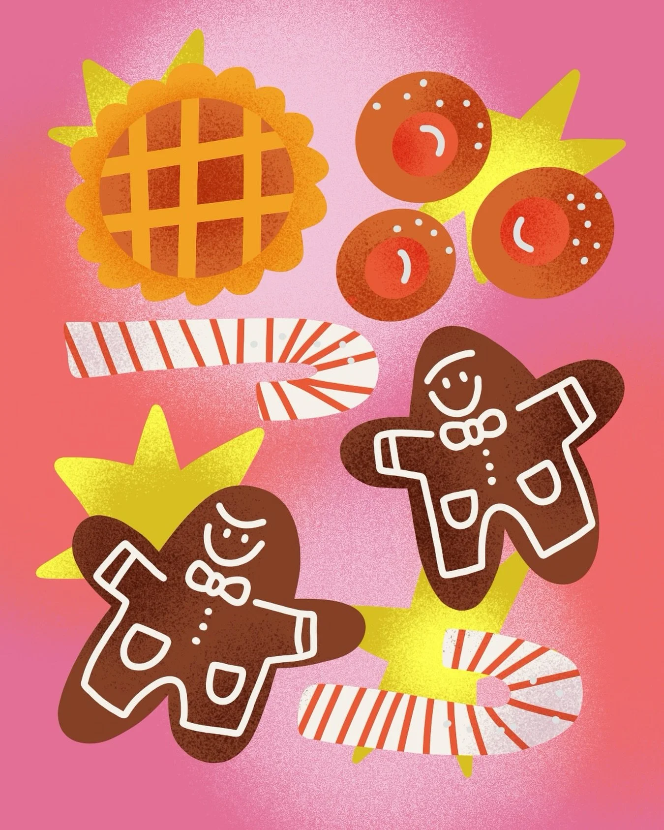 It&rsquo;s officially the time of year where I just watch Holiday Baking Championship shows on repeat for 6 weeks 🍪 🤶 🧁 #holiday #holidaybaking #illustration #digitalart #sketchbook #procreate #baking