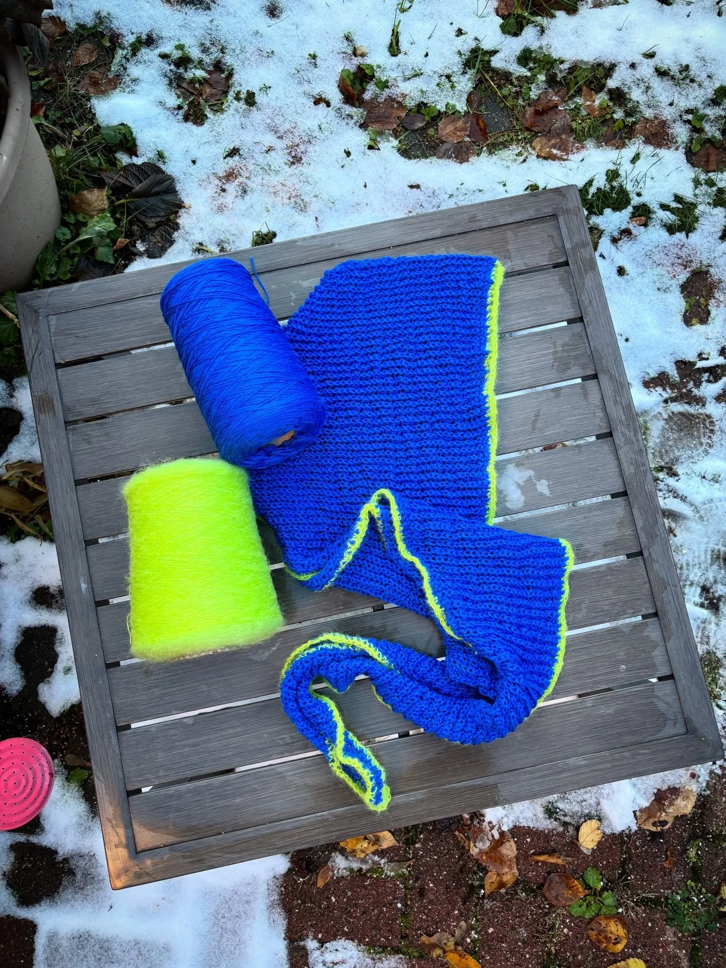 Crocheted this hooded scarf last week 🧶 Kind of regret the lime green mohair trim I went with but it&rsquo;s on there now so 💁&zwj;♀️ #crochet #scarf #crocheting