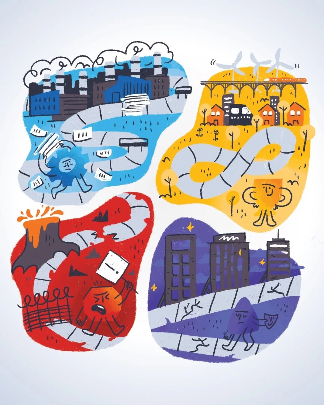 These unused concepts are for a project that went another direction but I still love how these illustrations turned out so sharing this little world here 🤩 #illustration #design #graphicdesign #designer #digitalillustration #procreate #ottawa