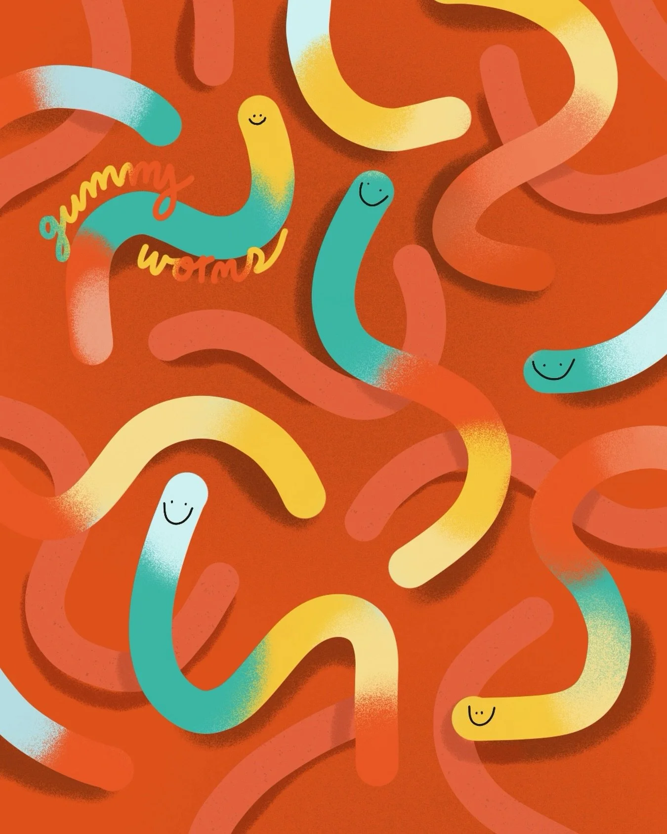 Doodling and eating gummy worms 🪱 Splurged for the ~gourmet~ ones from Bulk Barn 🙏 #gummyworms #procreate #digitalart #digitalillustration