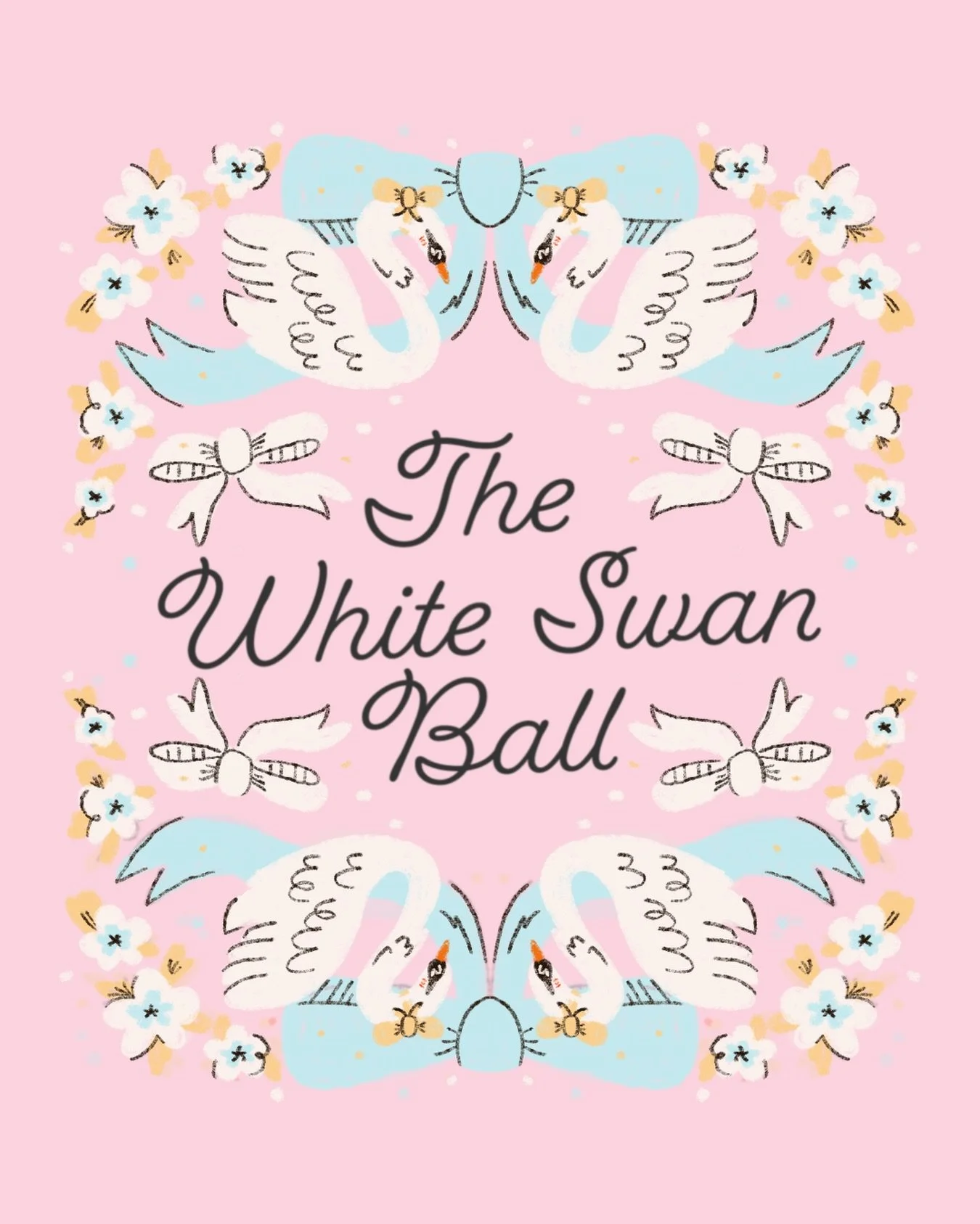 Did a sweet little poster for an event coming up in June 🦢💐🎶 Check out @littlejoberrys and @victaurus_cottage pages for all the deets!! #regency #ball #poster #digitalillustration #swans