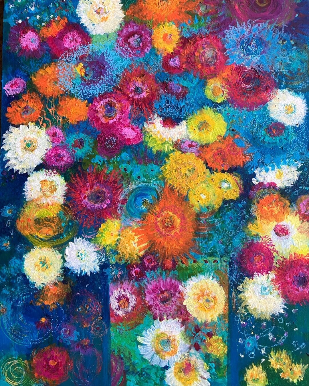 Building works finally completed and the studio is back in action. Created this new piece 12x16 inch cradled birch wood &ldquo; And then it was Spring&rdquo;. I hope you like it! #acrylicflowers#colourfulacrylics&rdquo;joyfulflowers#abstractflowers