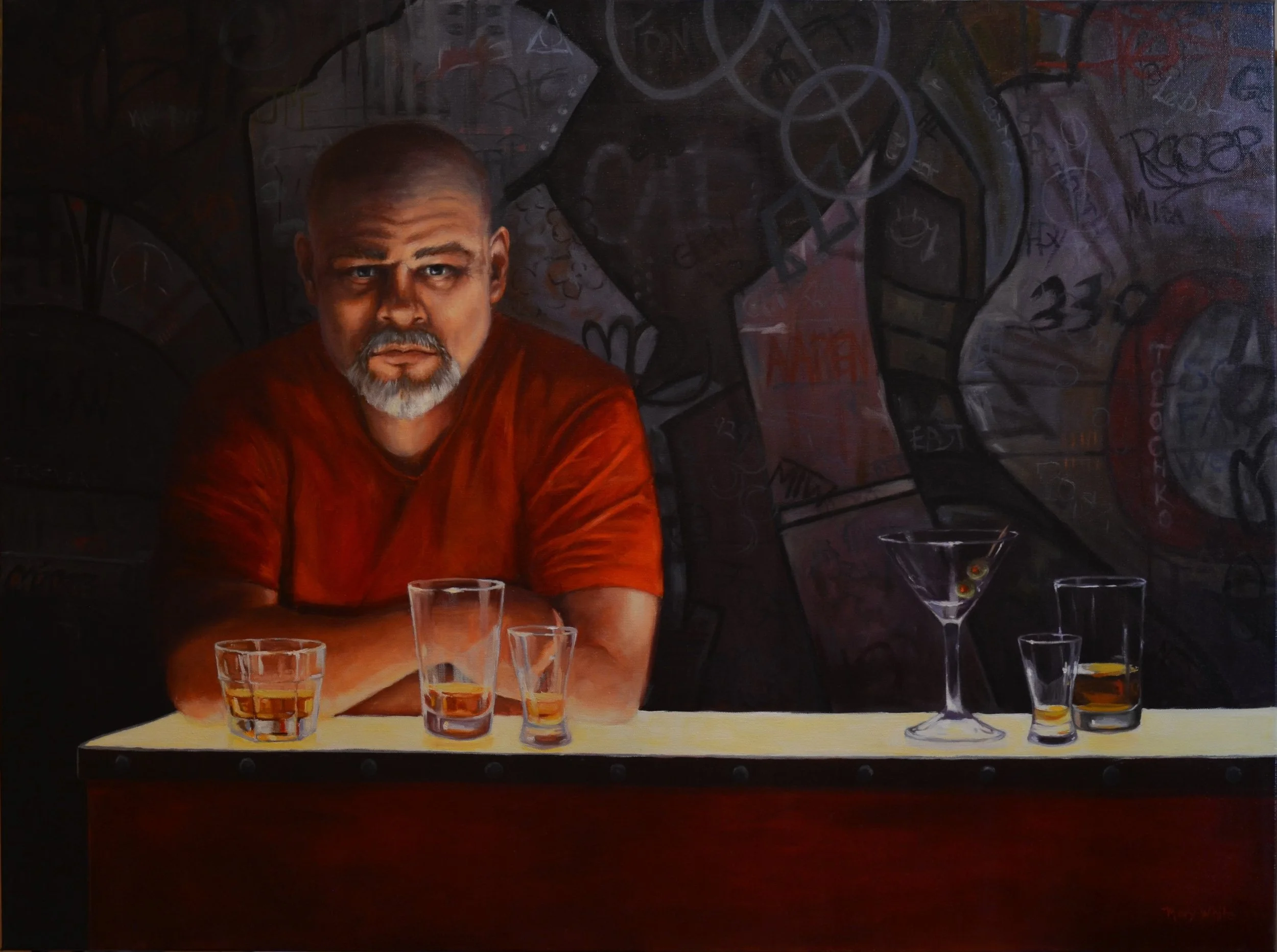 Mary White - Bitter The Parting, Oil on cradled birch, 24'x24', 2024