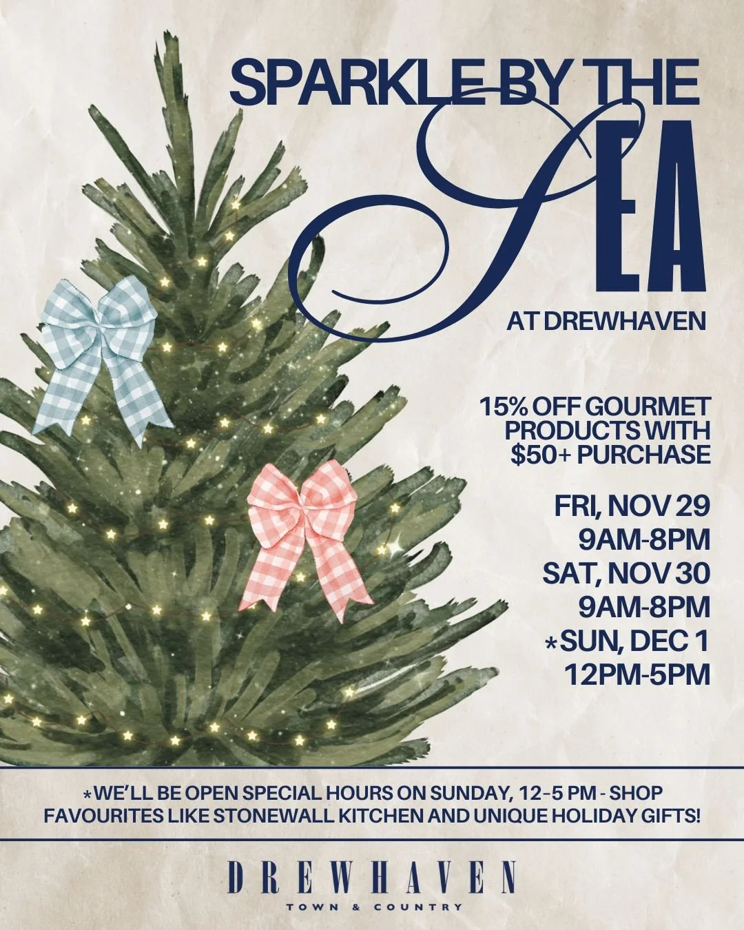 🎁 This Weekend: Enjoy 15% OFF all gourmet products with a $50+ purchase!⁠
⁠
Join us during Sparkle by the Sea and discover all the amazing finds in our Gourmet and Gift Shop! 🎄✨ From the iconic Stonewall Kitchen collection to unique holiday gifts (