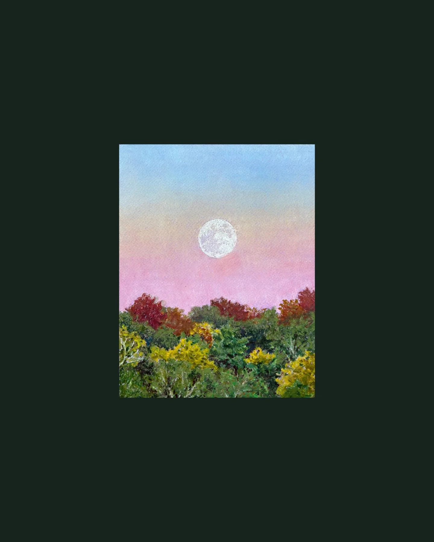 Hunter&rsquo;s Moon Over Highland Creek ❤️🌝

7.5&rdquo;x9.5&rdquo;, @sennelier1887 #oilpastel on @dalerrowney1783 Murano paper (lavender)

#landscapeart #moon #moonrise #fullmoon #torontoartist #scarboroughparks