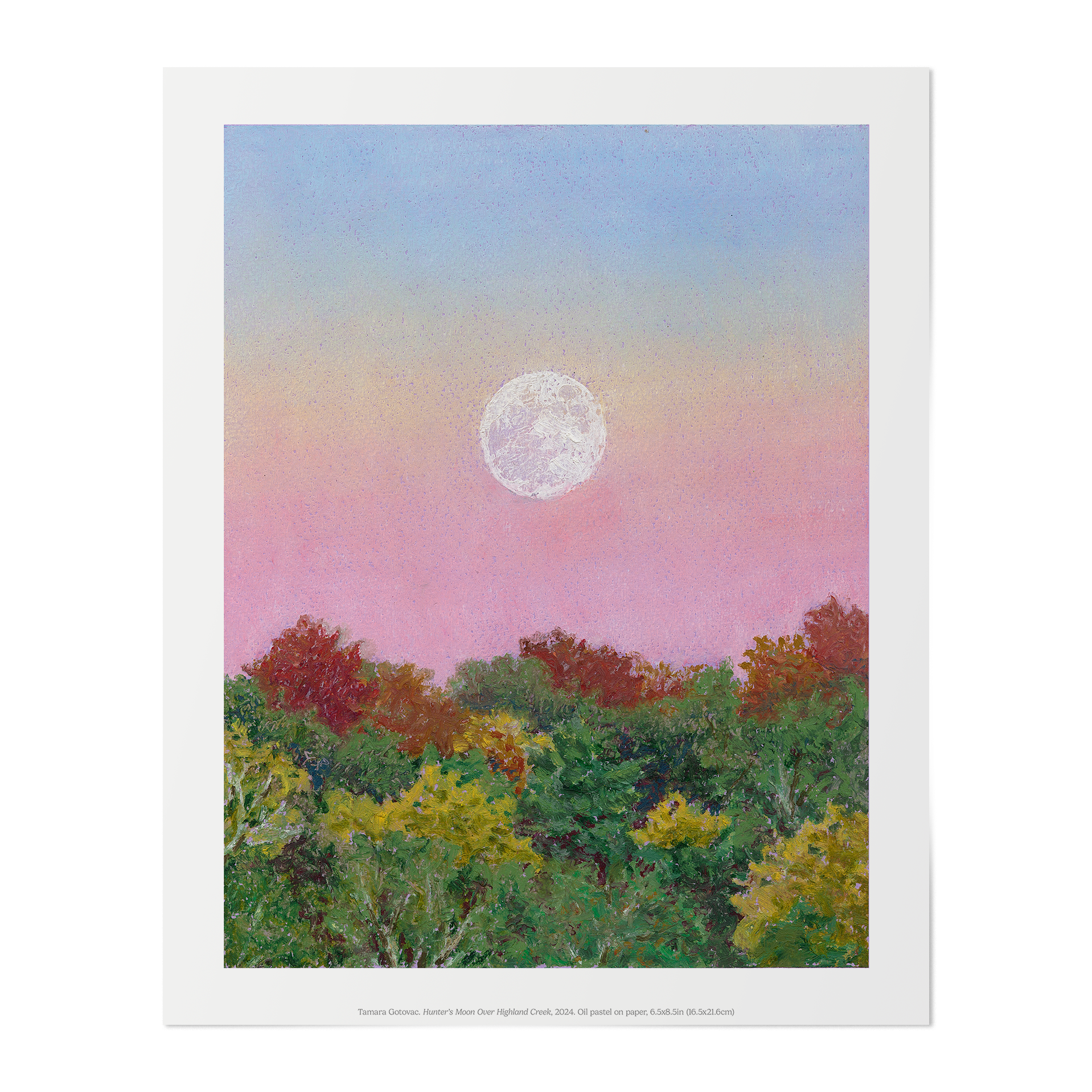 Hunter's Moon Over Highland Creek Fine Art Poster 8"x10" (20x25 cm)