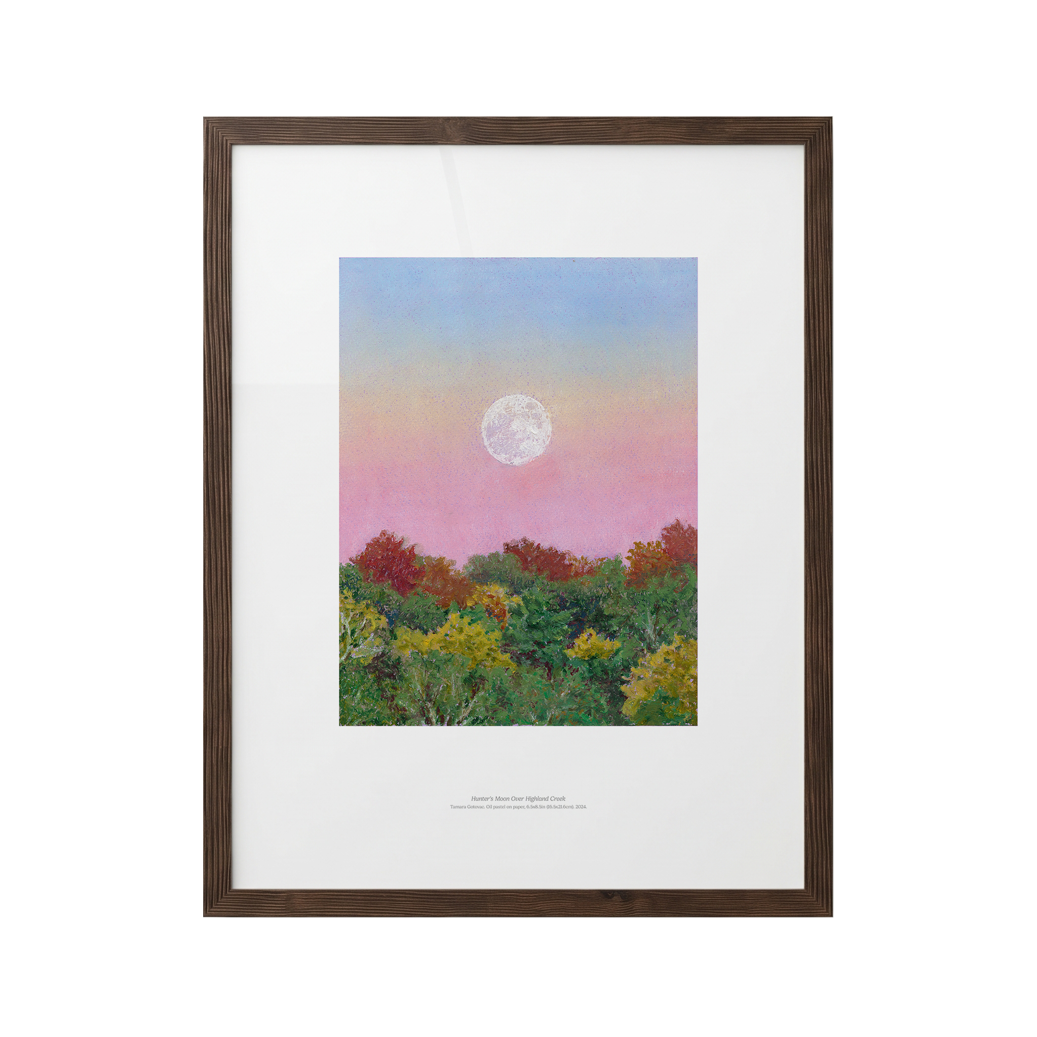 Hunter's Moon Over Highland Creek Framed Fine Art Poster 11"x14" (27x35 cm)