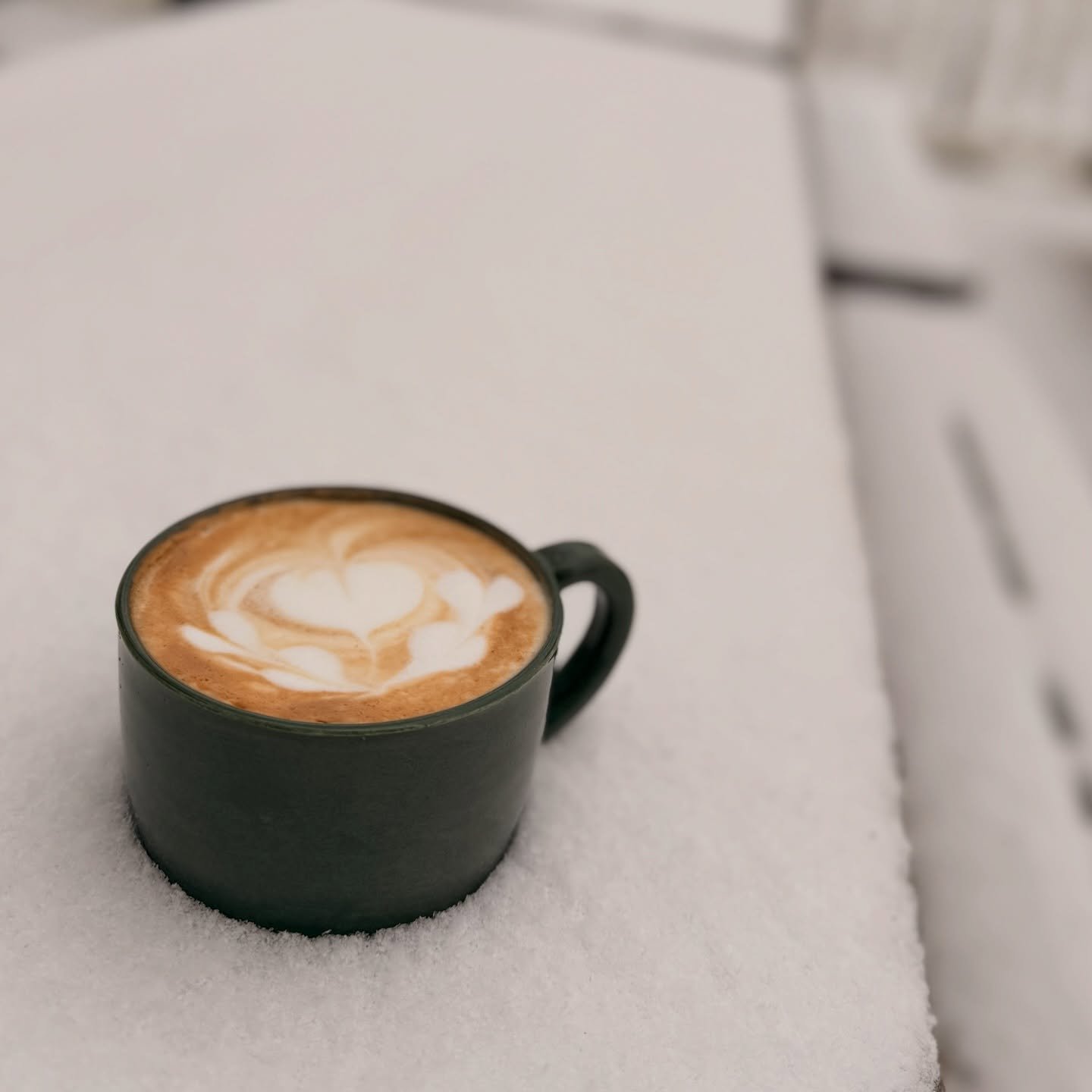 We&rsquo;re open today! Come grab something warm ☕️ and watch the snow fall! ❄️☃️But please, drive safely!