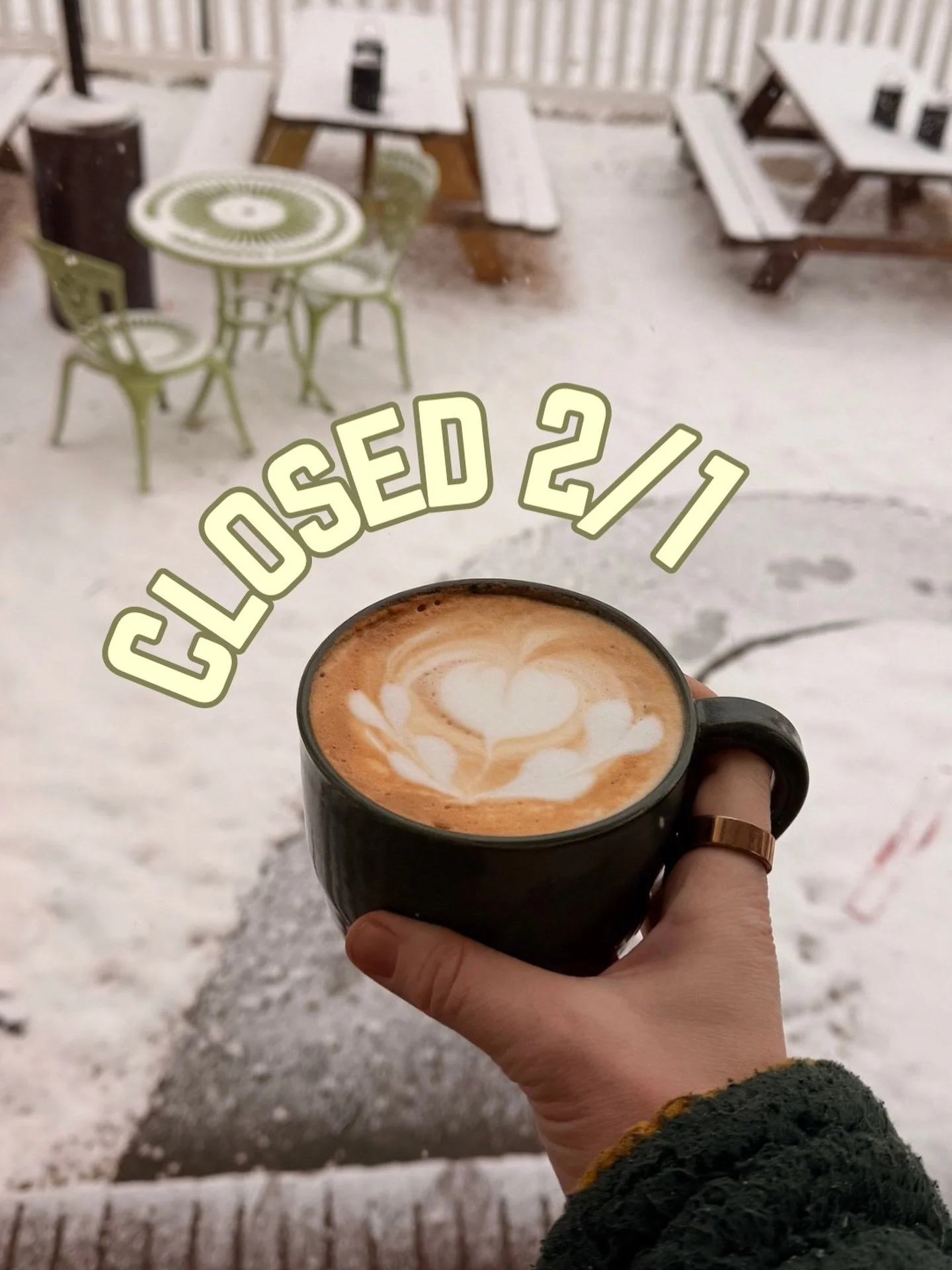 Unfortunately, we&rsquo;ll be closed today, Sunday 2/1. Stay warm and safe, everyone! And please, come see us tomorrow to try our NEW February menu! ❤️🩷❤️