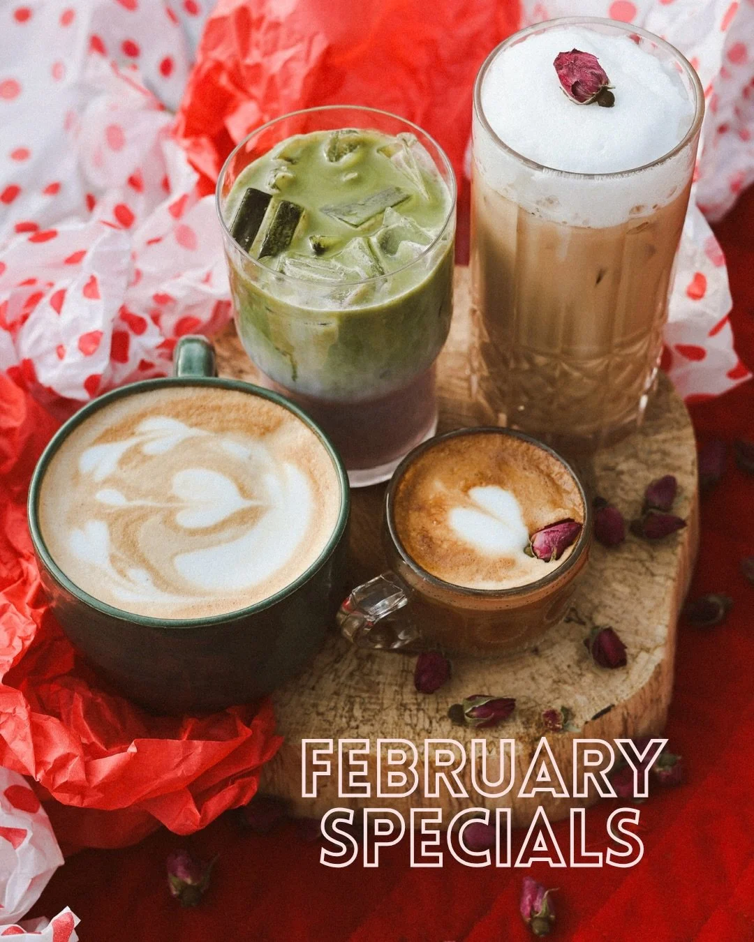 Our February drink specials and homemade syrups are here! 💞We can&rsquo;t wait to hear which one is your favorite:

💜 Blackberry 🖤
This tasty syrup is made with smashed fresh blackberries and is delicious in lattes and matches, both hot and cold. 