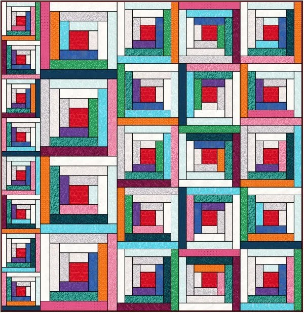 Log Cabin Quilt Pattern Butterfly GO! Scrappy Star Log Cabin Quilt
