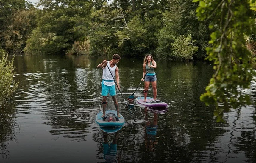 rep paddle co inflatable boards on a river