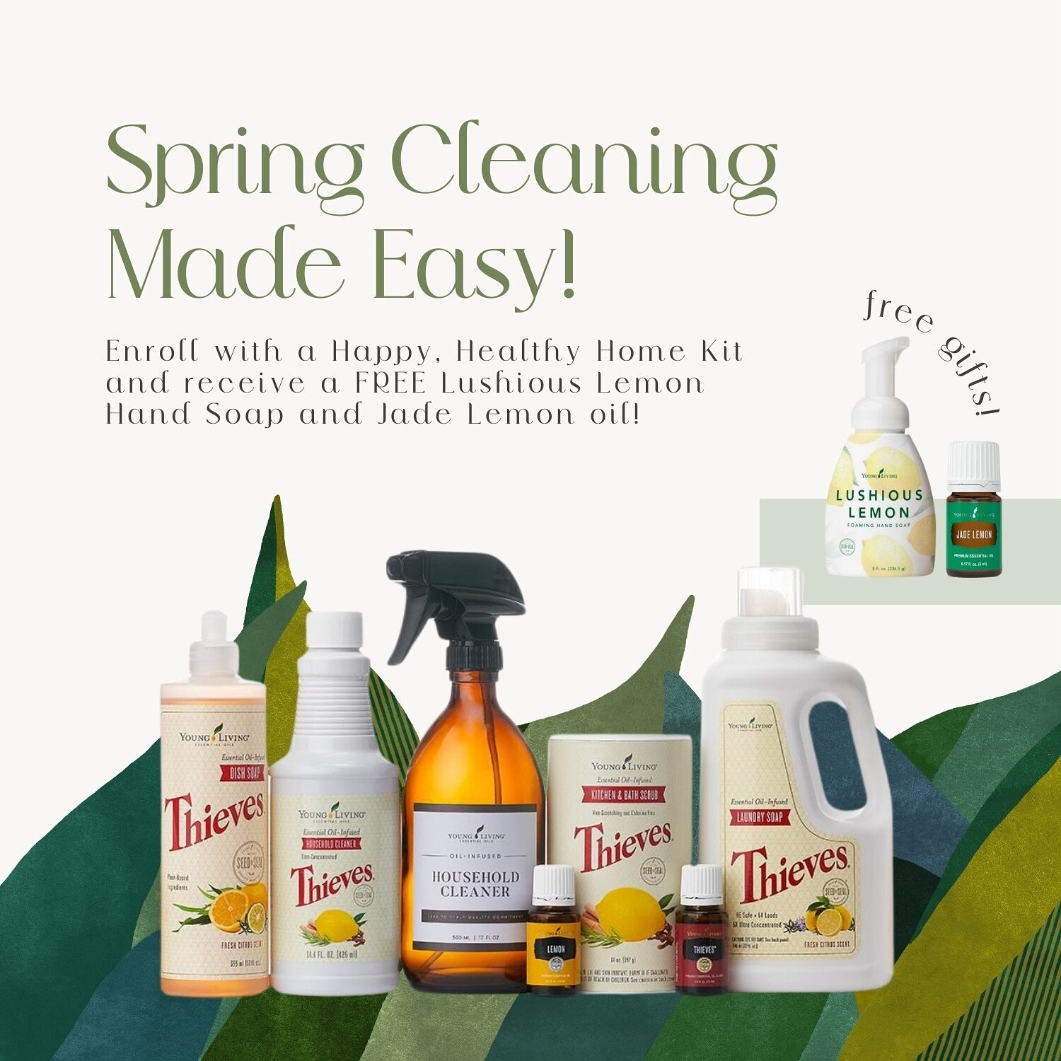 Are you looking for safe, effective, toxin-free cleaning options? 

Here&rsquo;s your sign! 

As spring arrives, we are ready to celebrate by bringing the sunshine inside your home with two free gifts! 

Get started today with any 100PV+ order and re