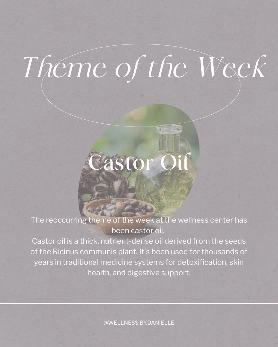 🌿 Wellness Theme of the Week: Castor Oil

Sometimes the most powerful wellness tools aren&rsquo;t new&hellip; they&rsquo;re ancient.

Castor oil has been used for generations to support:
&bull; Lymphatic flow
&bull; Digestive comfort
&bull; Inflamma