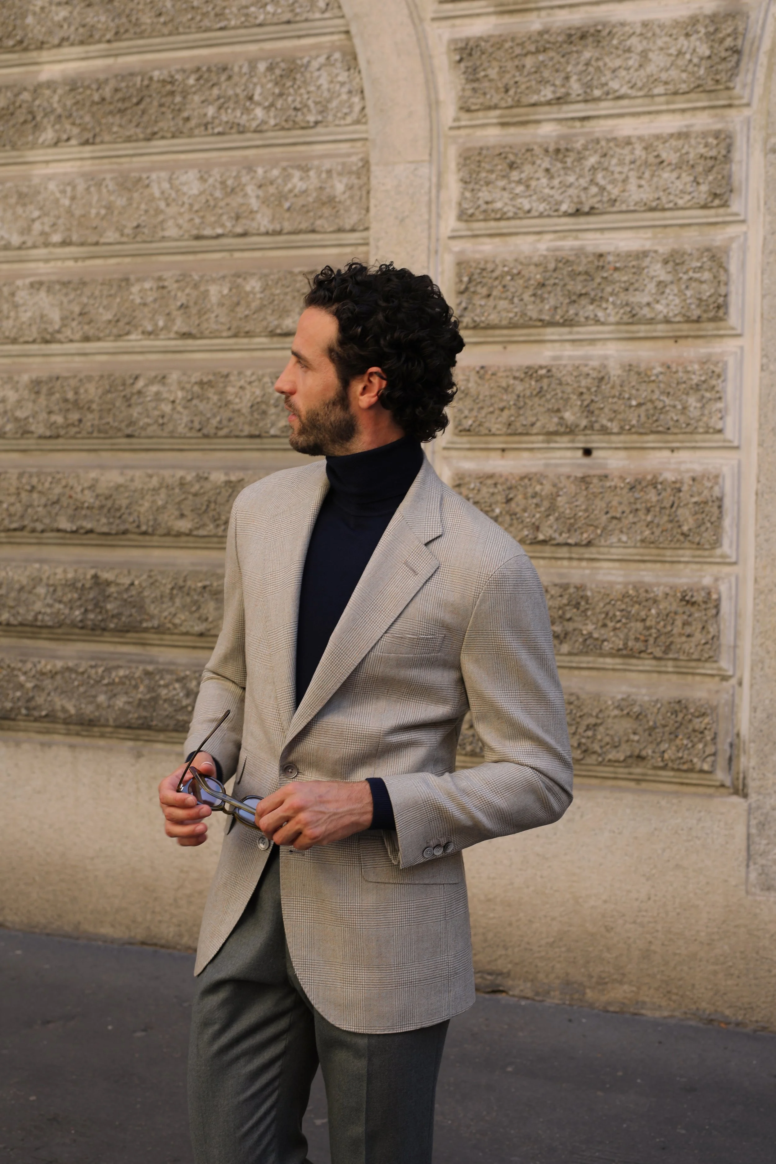 Cream Glen Check Jacket