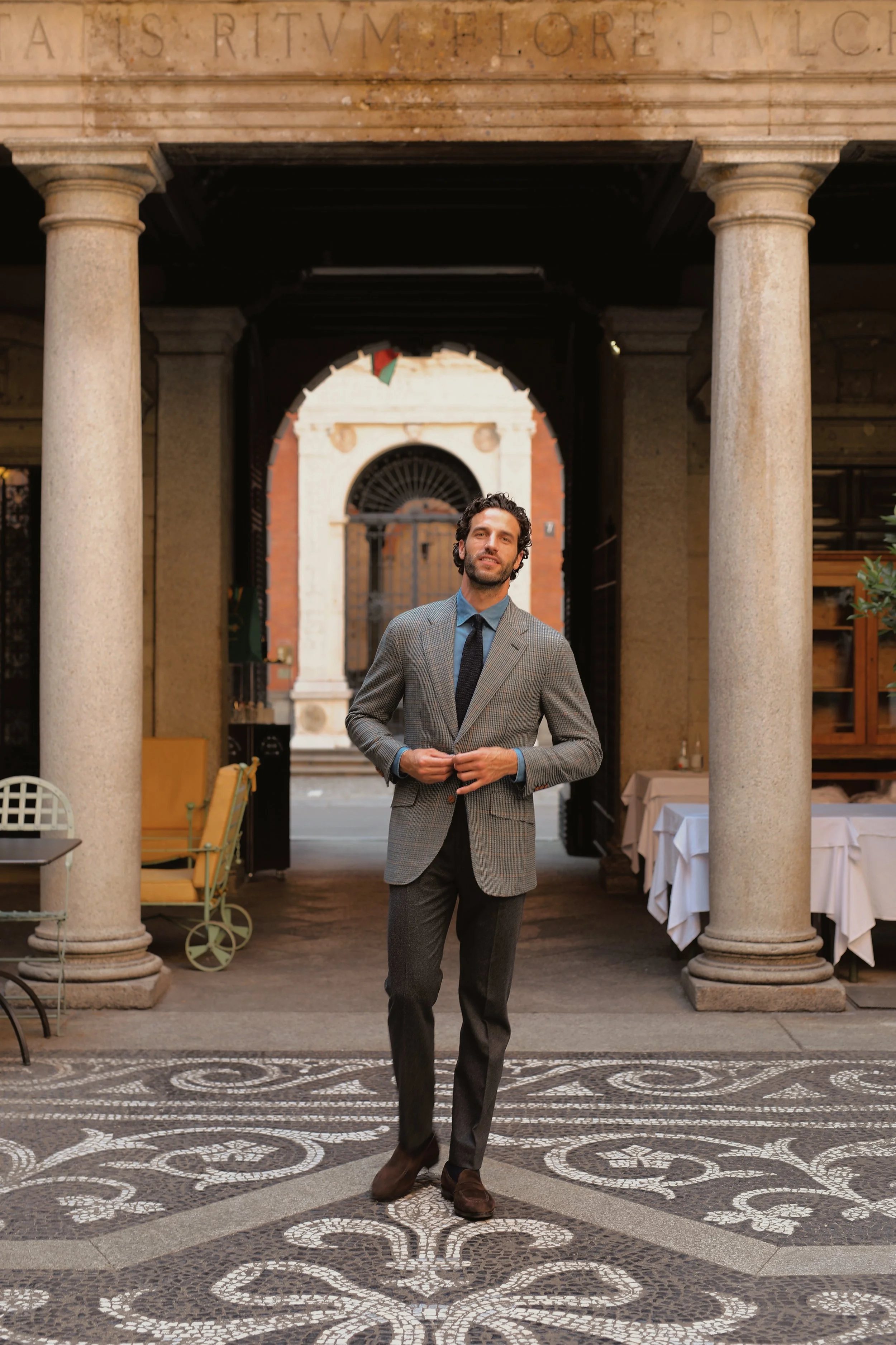 Blue-Green Houndstooth Jacket