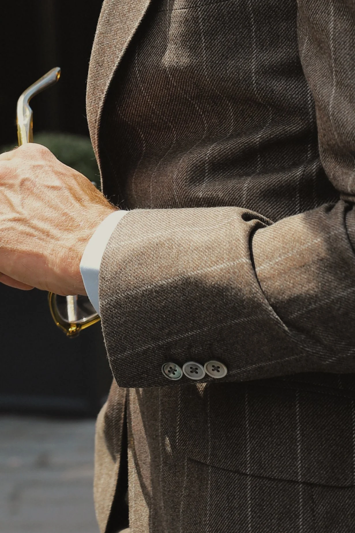 Brown Chalkstripe Suit