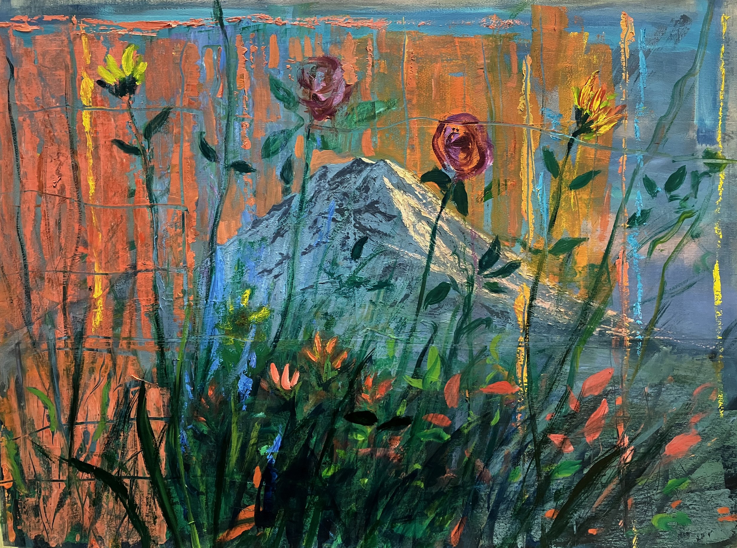 Here we Are in Paradise-2022_acrylic and oil on rice paper, newspaper, and transferred newspaper on paper-32x43_edited-1.jpg