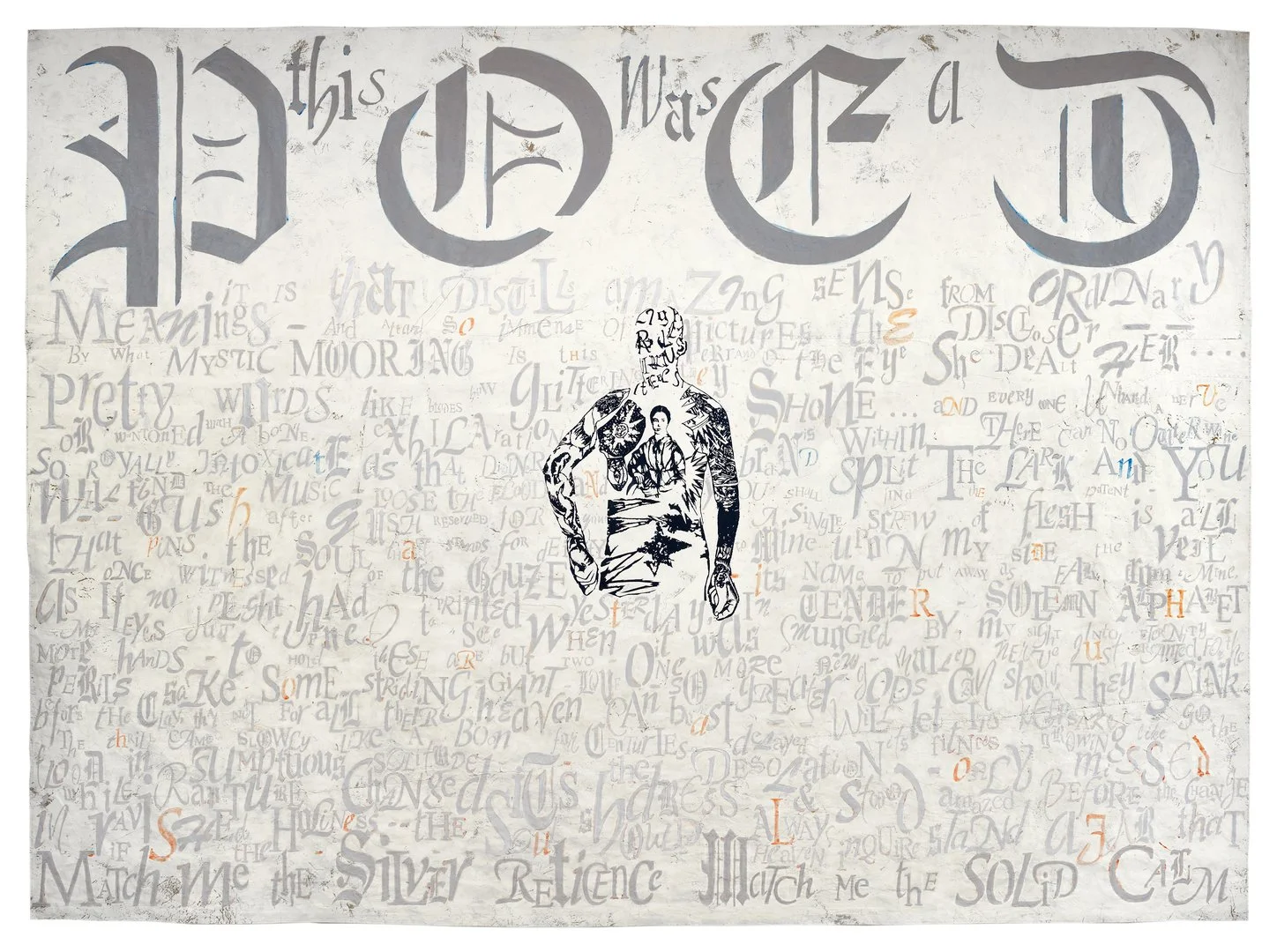 LESLEY DILL: POET, 2016 pastel, graphite, acrylic, and thread on paper 96 x 133 in. 243.8 x 337.8 cm.