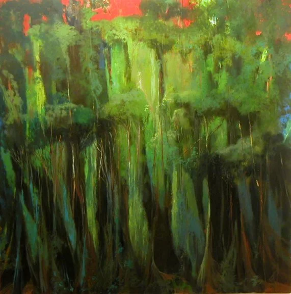 MIgeuel Cardenas
JUNGLE RED SKY, 2005
oil on canvas
72 x 72 in.    183 x 183 cm. 
