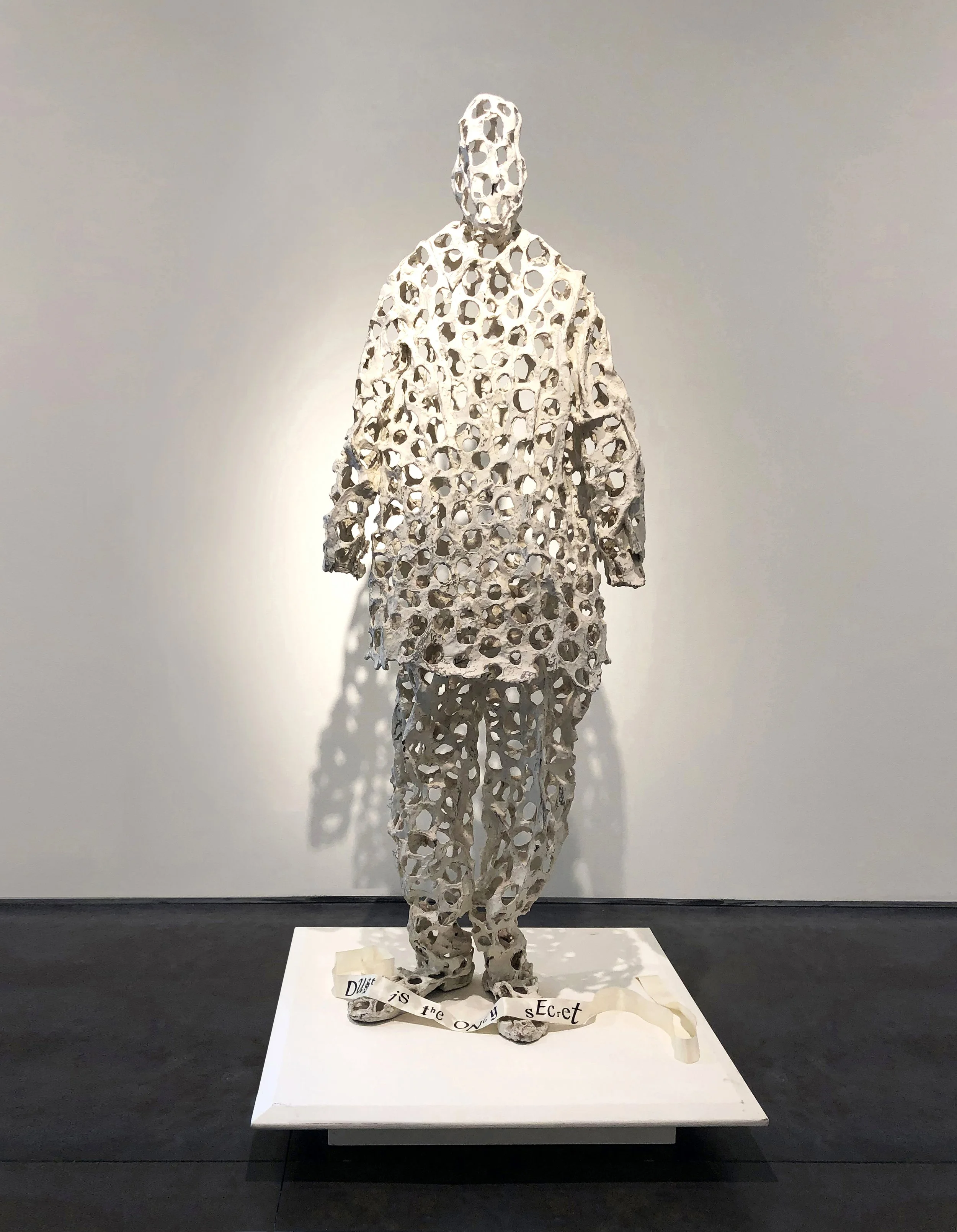 LESLEY DILL: ONLY, 2004, bronze, paint, ink, wire, thread, 58 x 19 x 14 in. 147.3 x 48.3 x 35.6 cm.