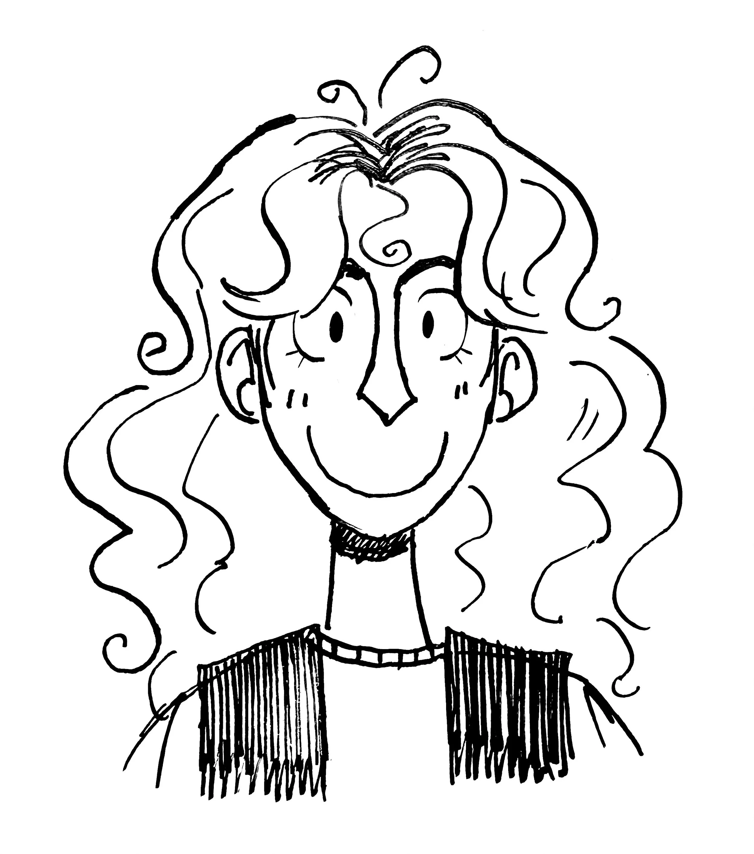 Headshot drawing of Annabelle Olendzki