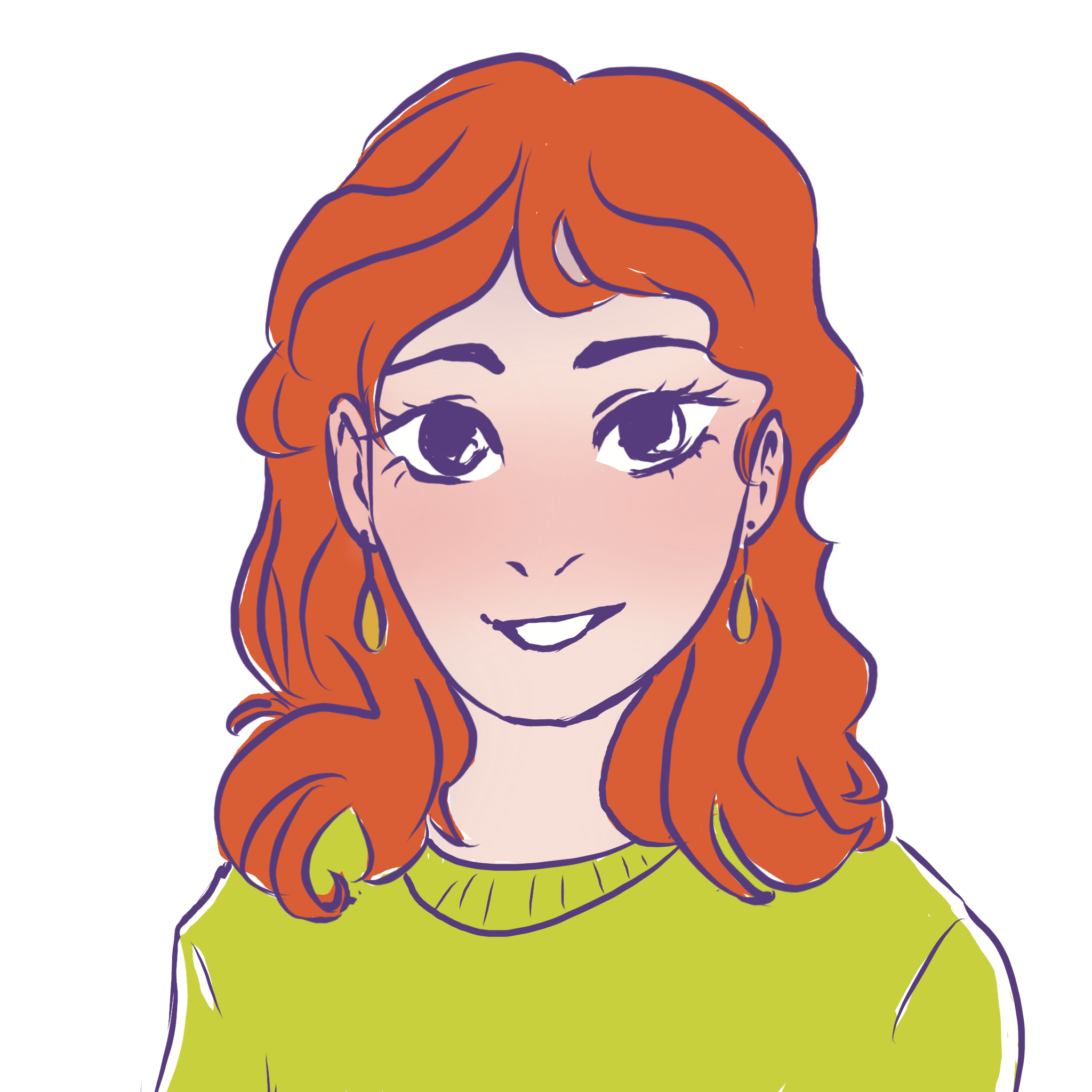 Drawn headshot of Jess Tobey