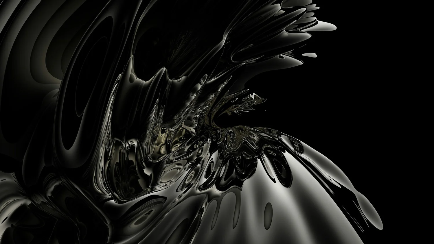 Dark liquid metal swirling under flow