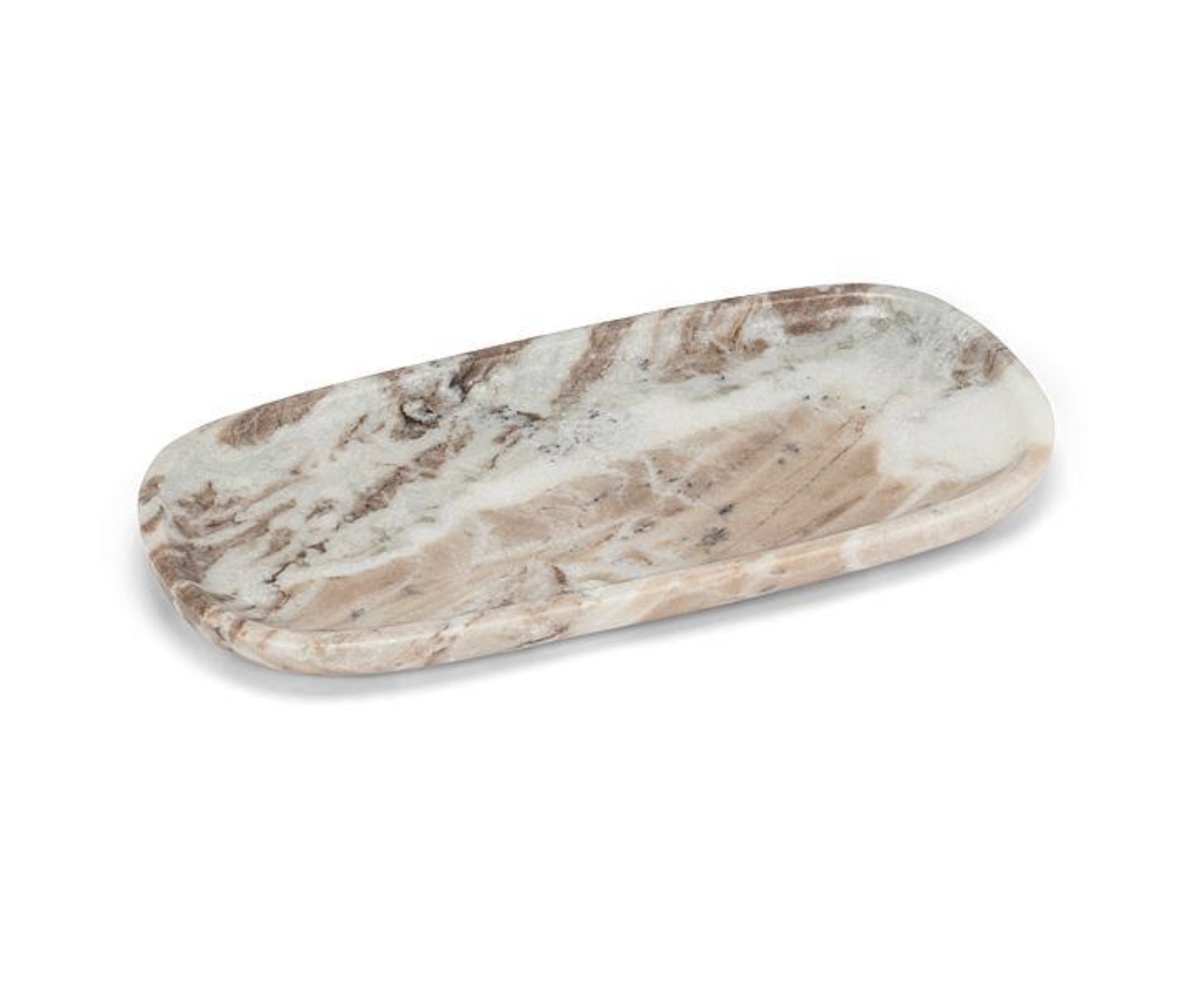Small Brown + Blush Marble Tray