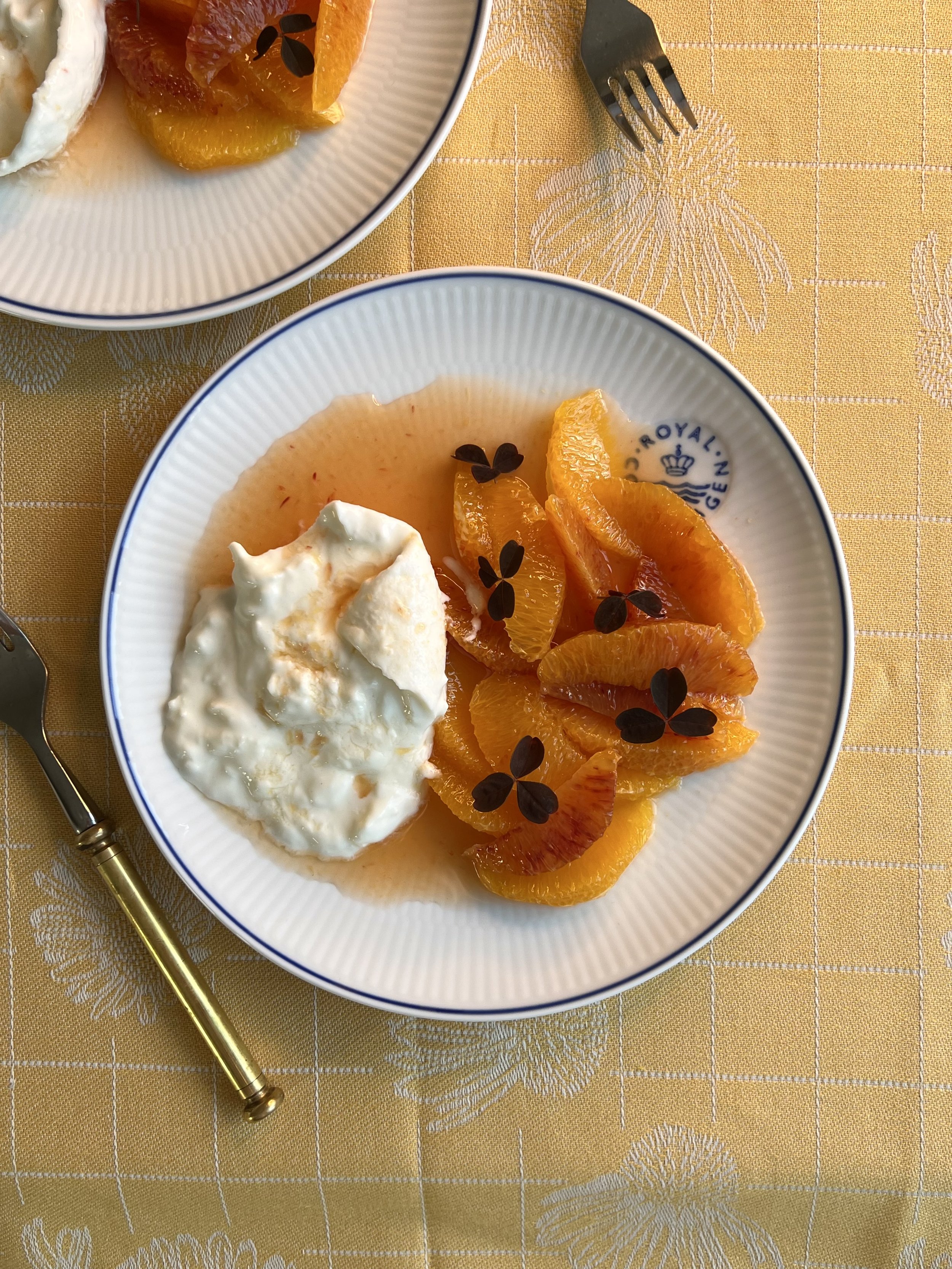 Burrata og appelsin