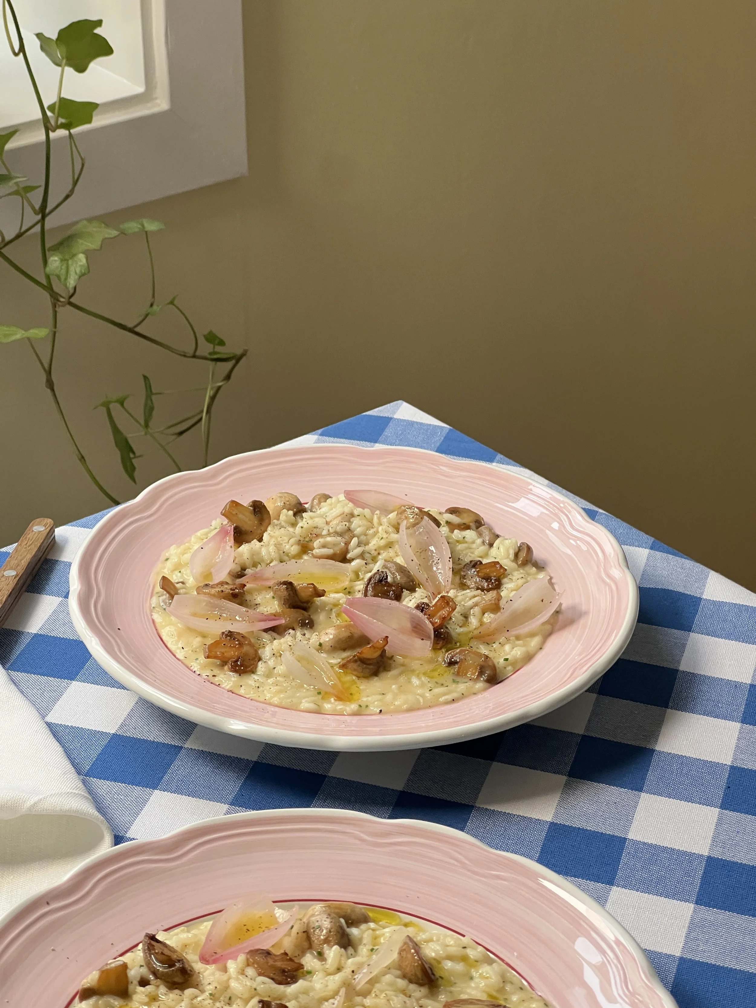 Risotto med sopp og hurtigsyltet sjalottløk