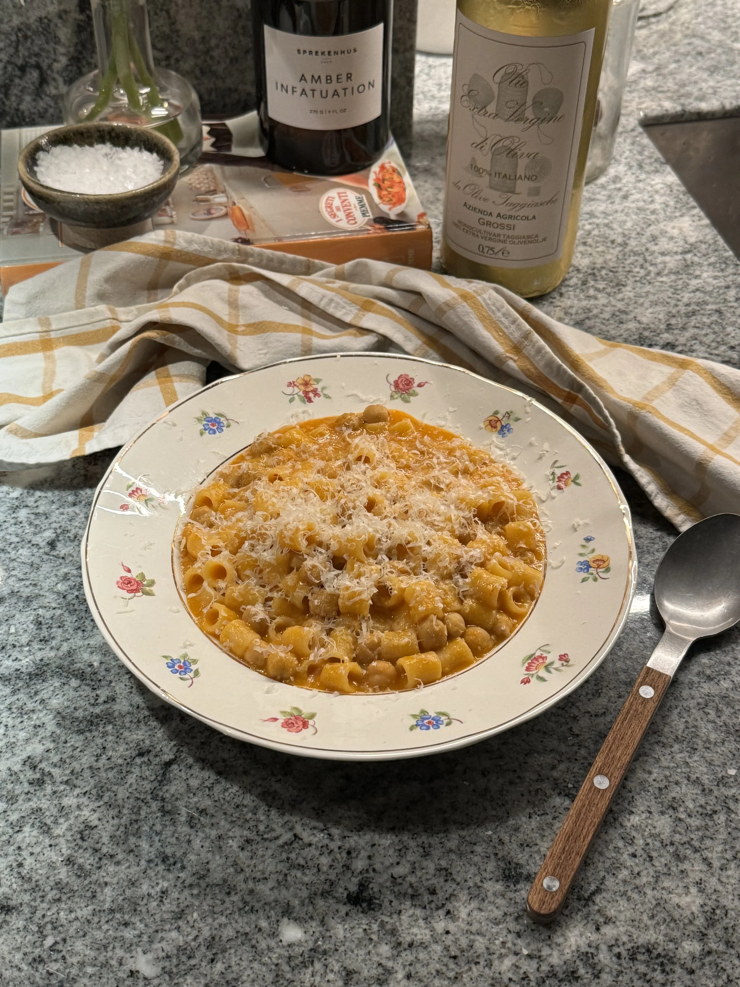 Pasta med kikerter og nduja