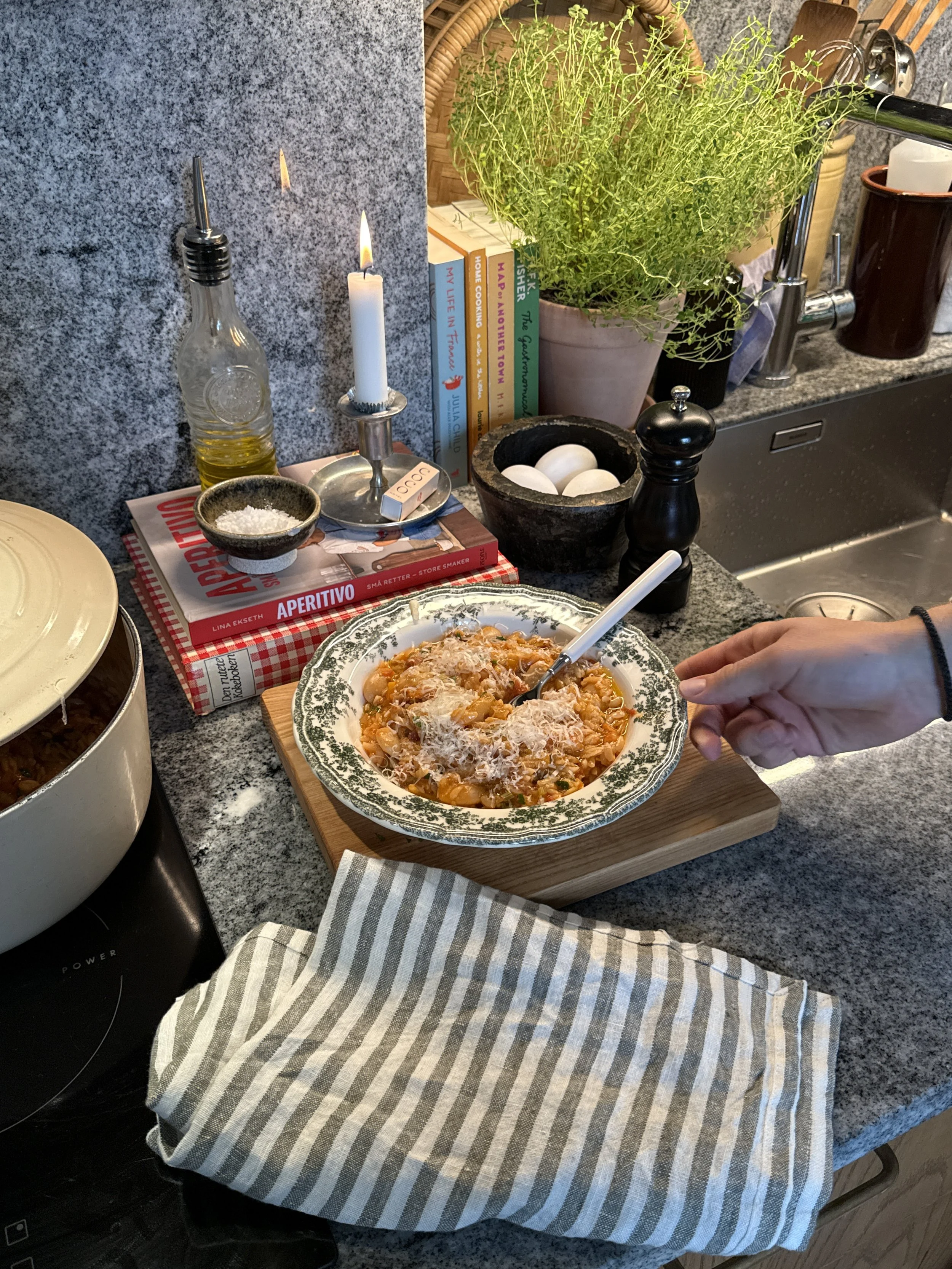 Minestrone med pancetta og risoni