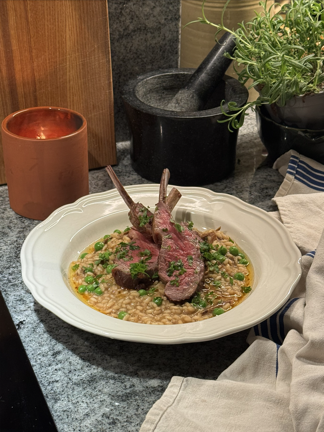 Lammecarré med sopprisotto