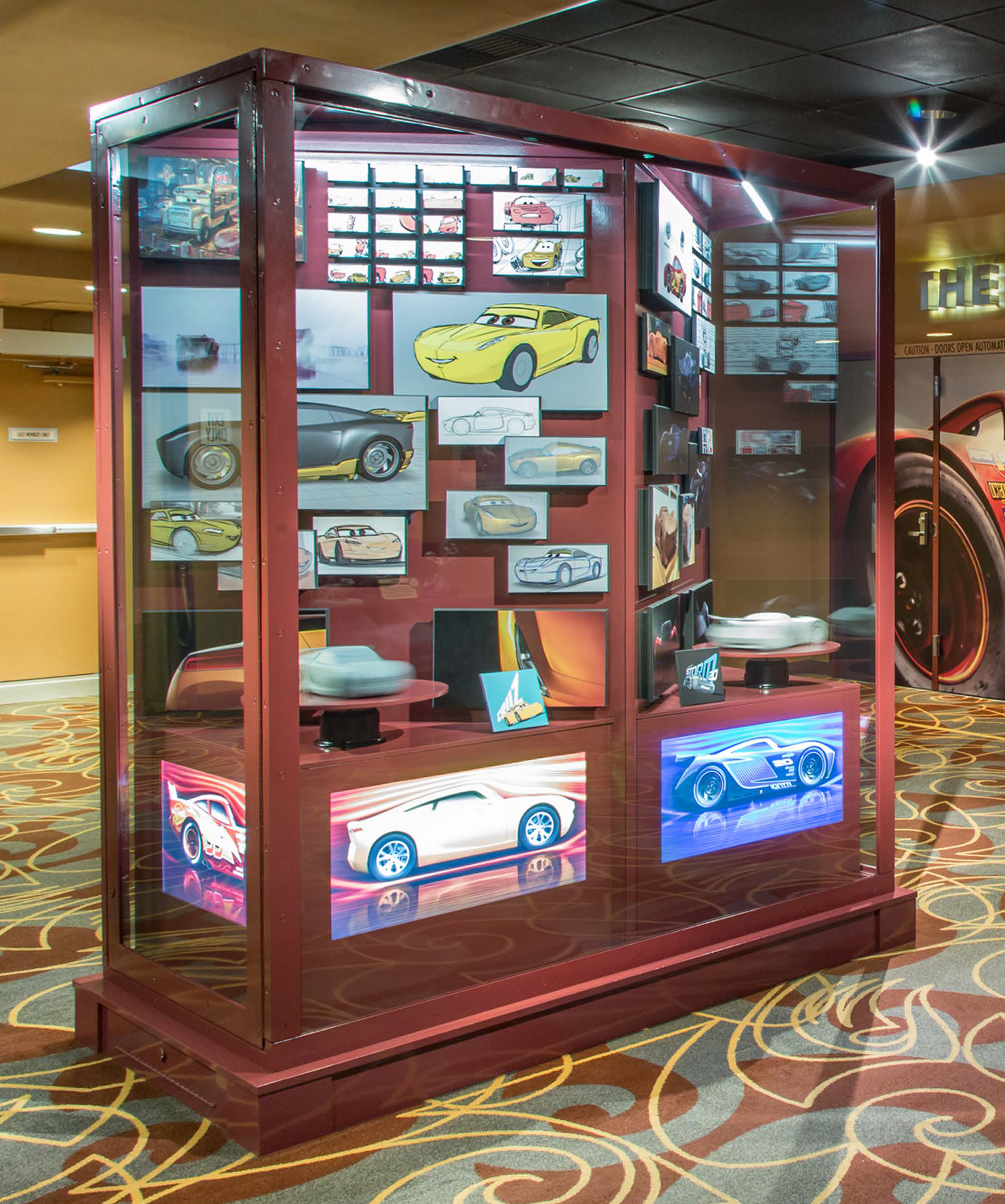 Cars 3 Exhibit Case | Designed and oversaw fabrication of all elements