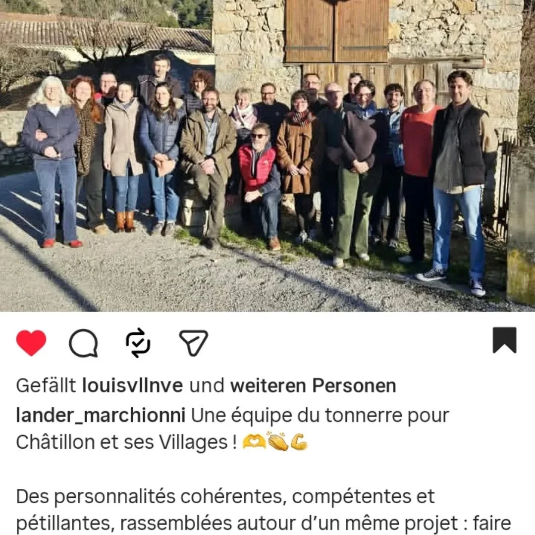 Je suis fi&egrave;re de mon mari  Pierre-Henry Demaret ... parce qu'il est pr&ecirc;t &agrave;  s'engager pour  @chatillonendiois  avec Treschenu-Creyers et ses hameaux Archiane, B&eacute;nevise, Les Noni&egrave;res, Men&eacute;e et Mensac.