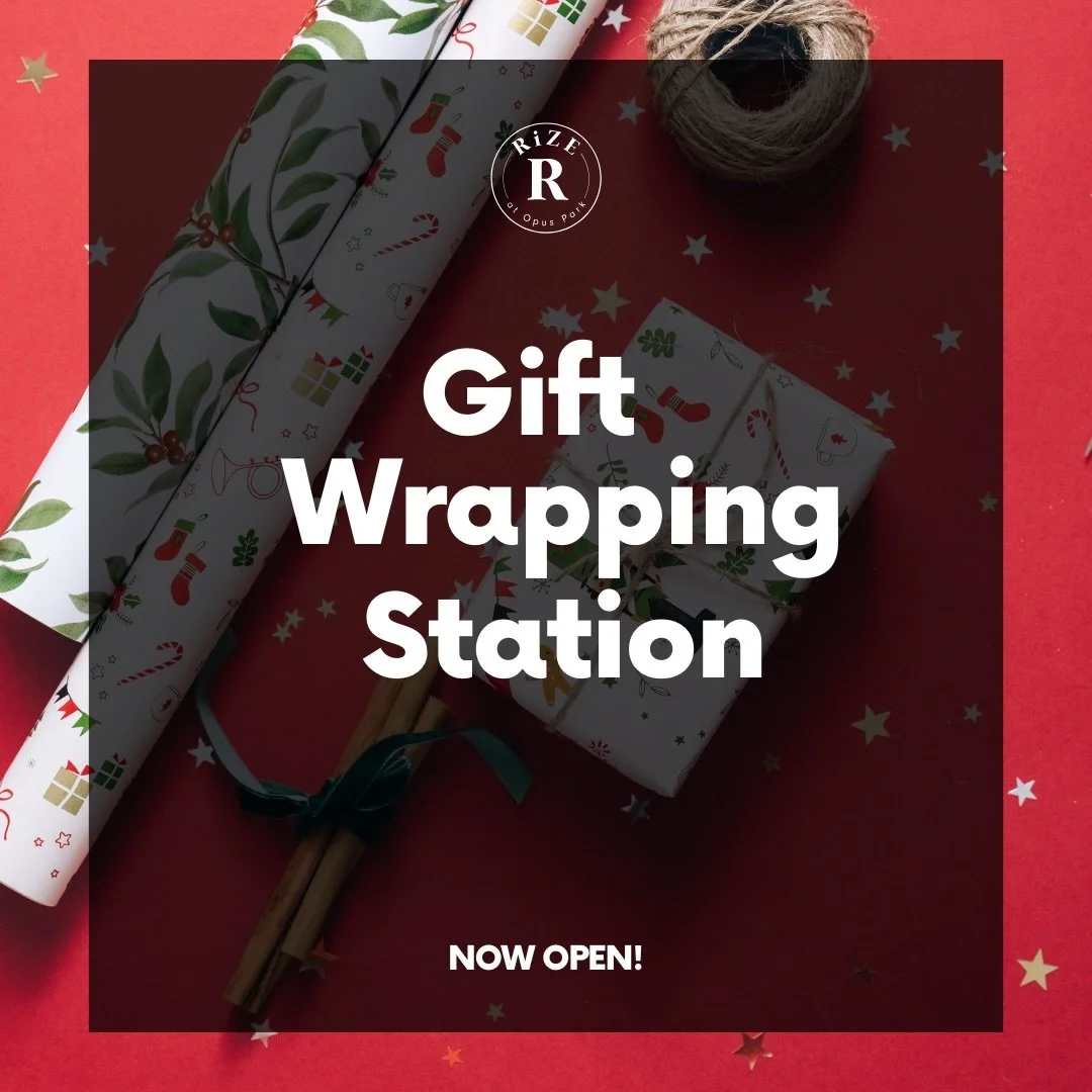 Giving a gift this season?? ❄️🎁 Our Gift Wrapping Station is now open! Visit the leasing office to use our free gift wrapping supplies while they last. We cannot wait to see you!! #rizeatopuspark