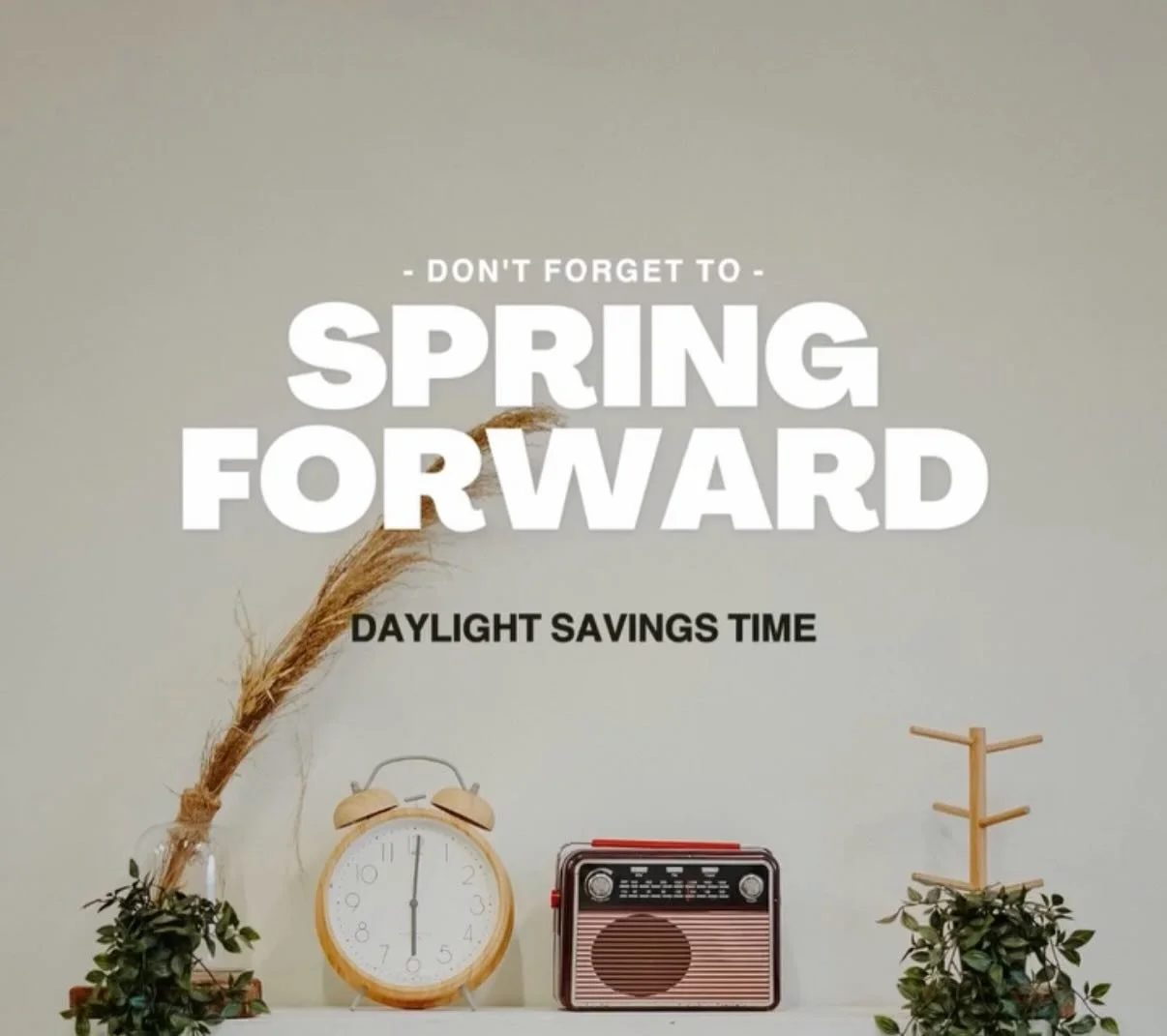 Don&rsquo;t forget to set your clocks forward! Daylight Saving Time begins, bringing more daylight hours in the evening.⏰