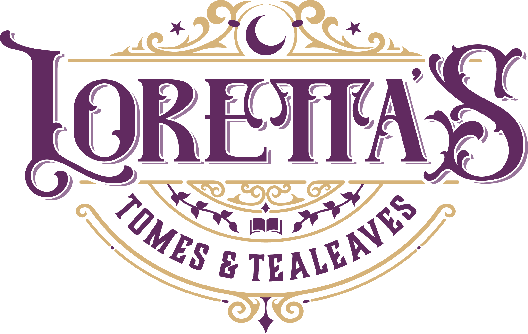 Loretta's Tomes & Tealeaves Logo