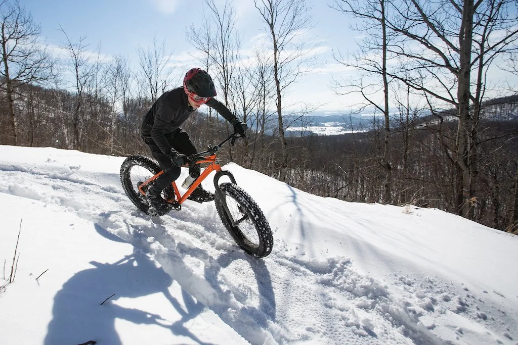 Fat-tire biking near Raging River Resort in Marquette Michigan