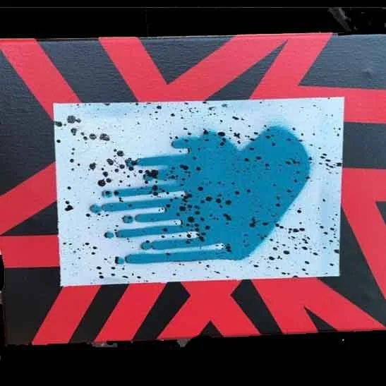 Heart on the run in blue Painting
