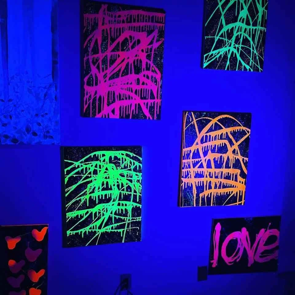 Black Light Wall Installation