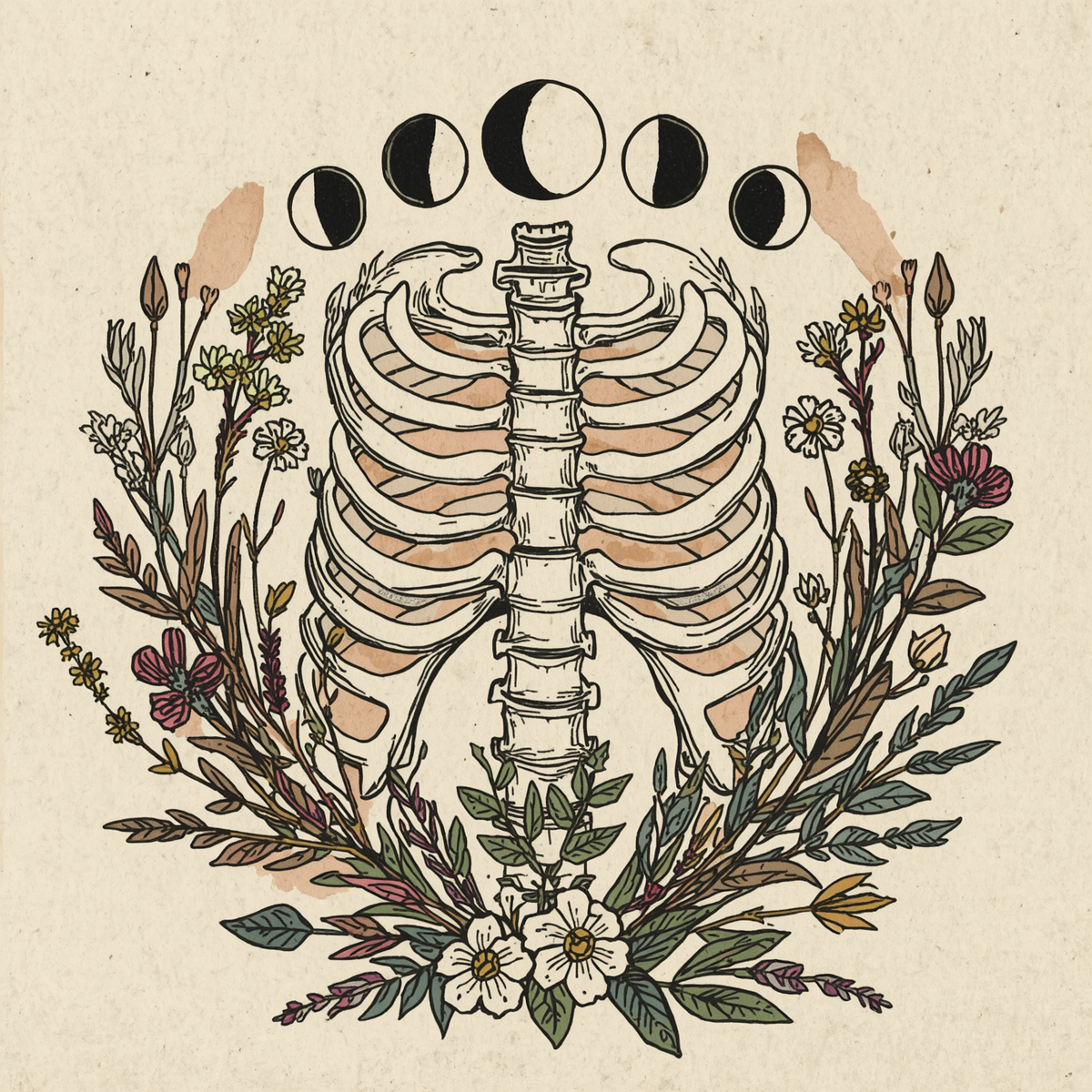 closing of the bones illustration